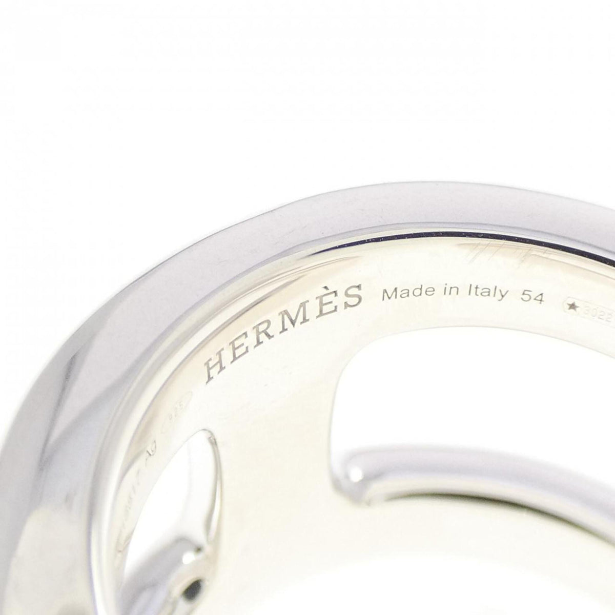 Hermes Silver 925 Band Ring (Pre-Owned)