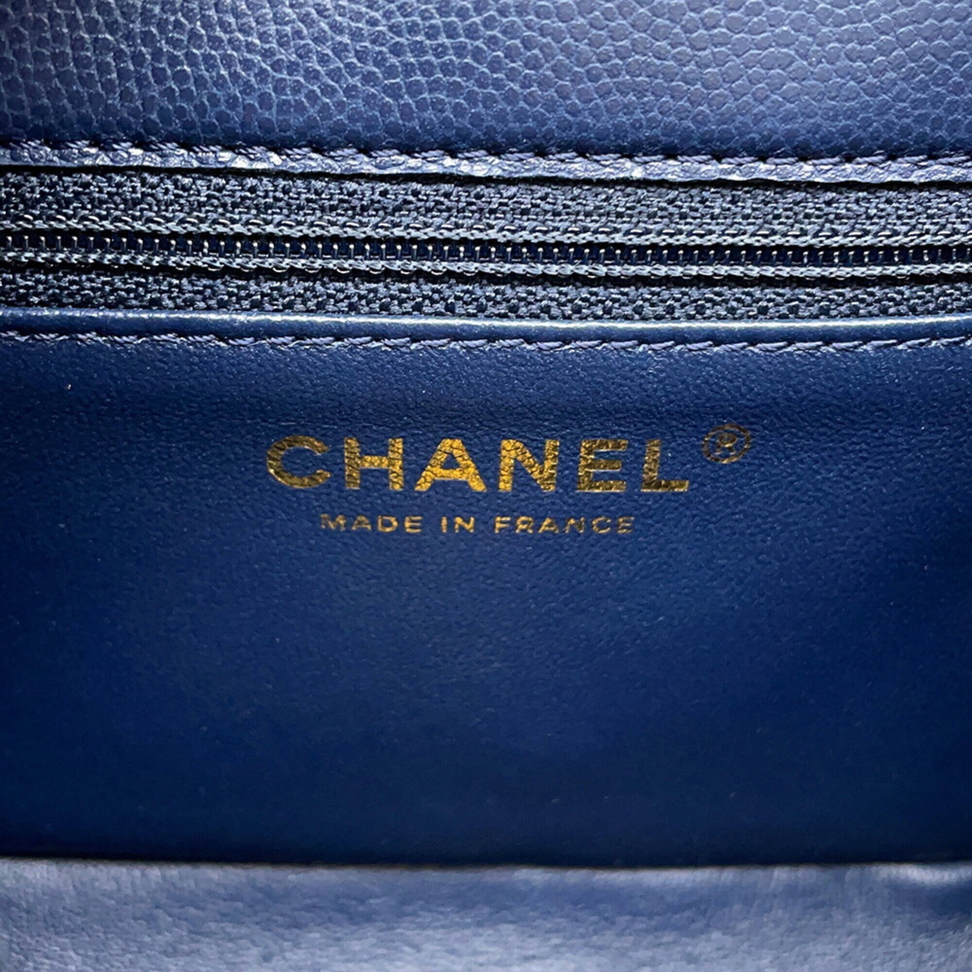 Chanel Matelasse Navy Grained Calfskin Handbag Shoulder Bag (Pre-Owned)