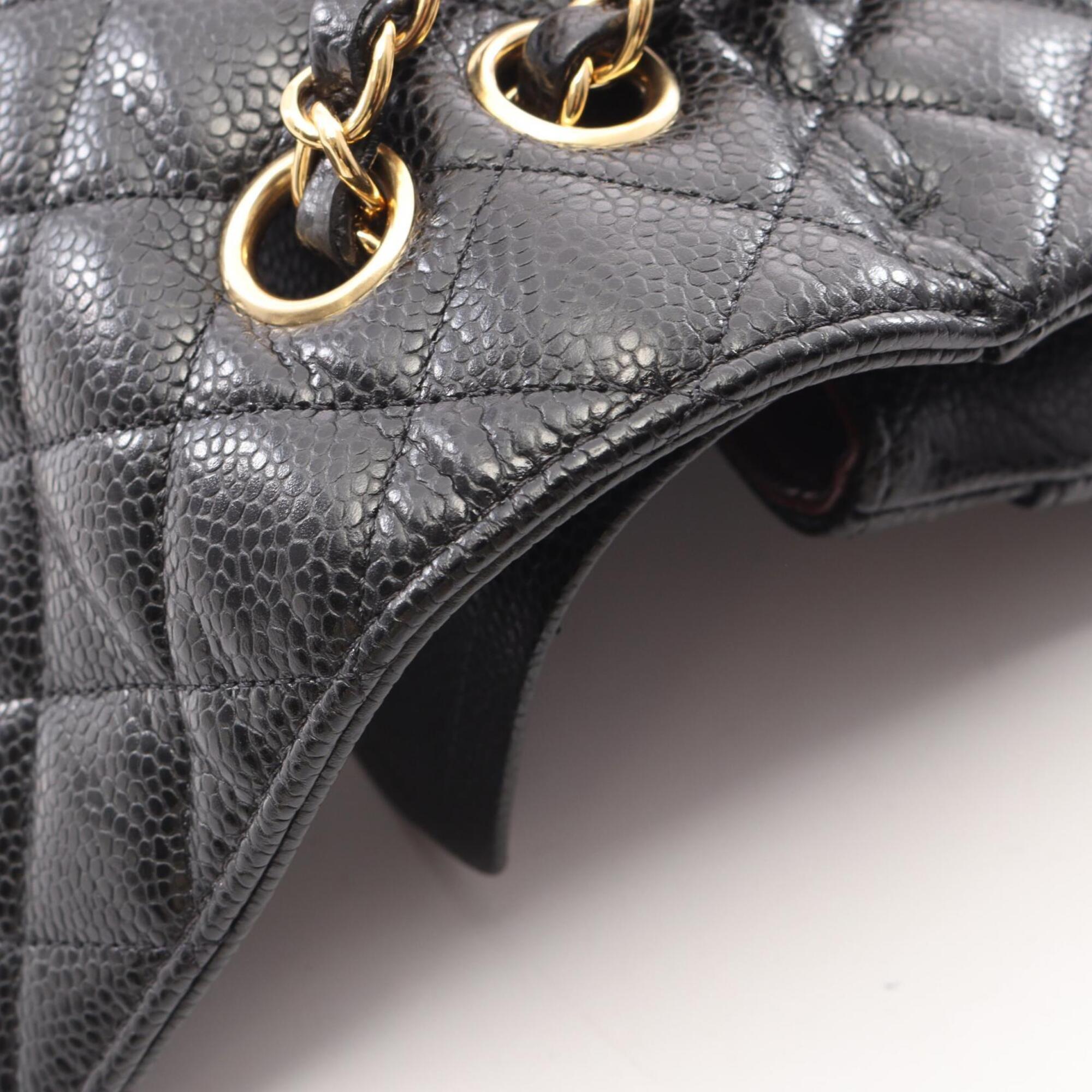 Chanel Black Grained Calfskin Handbag Shoulder Bag (Pre-Owned)