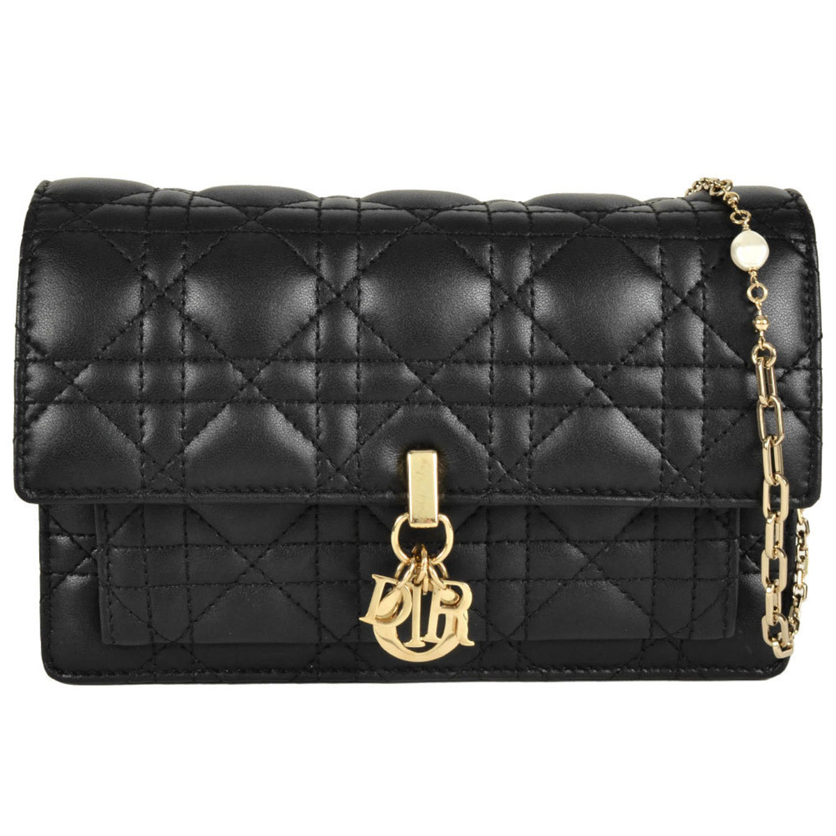 Christian Dior Black Leather Shoulder Bag (Pre-Owned)
