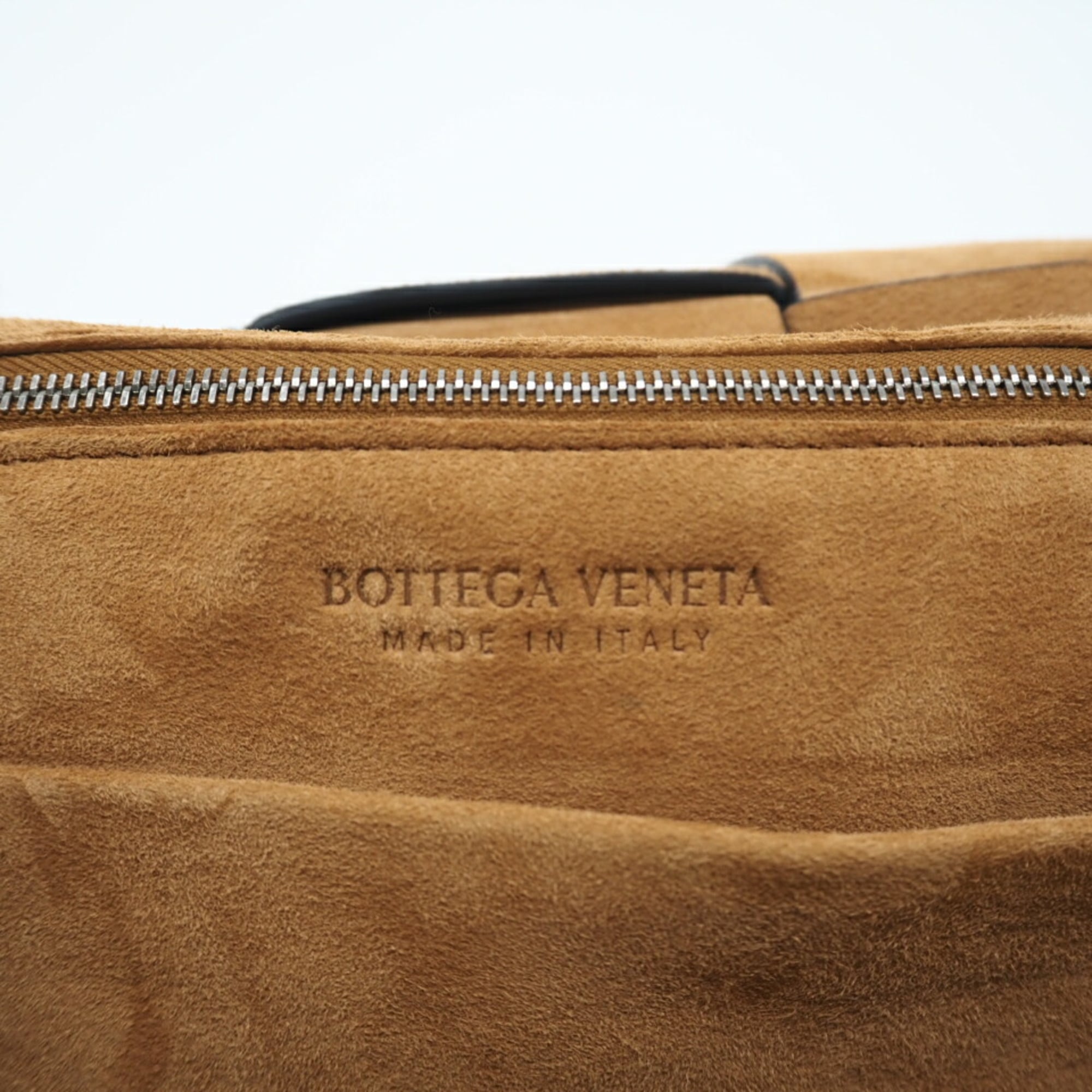 Bottega Veneta Navy Leather Handbag Tote Bag (Pre-Owned)