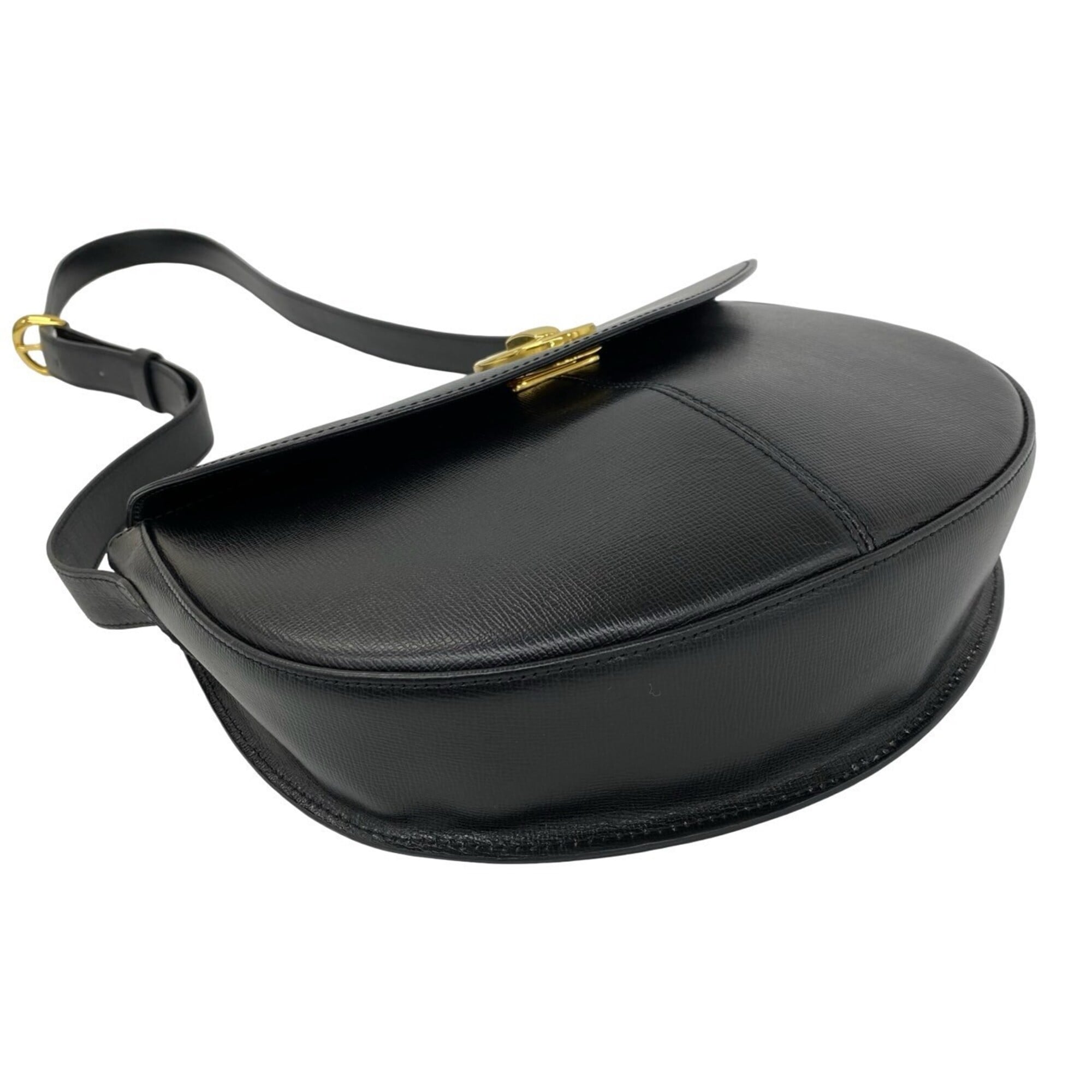 Christian Dior Black Leather Pochette Shoulder Bag (Pre-Owned)