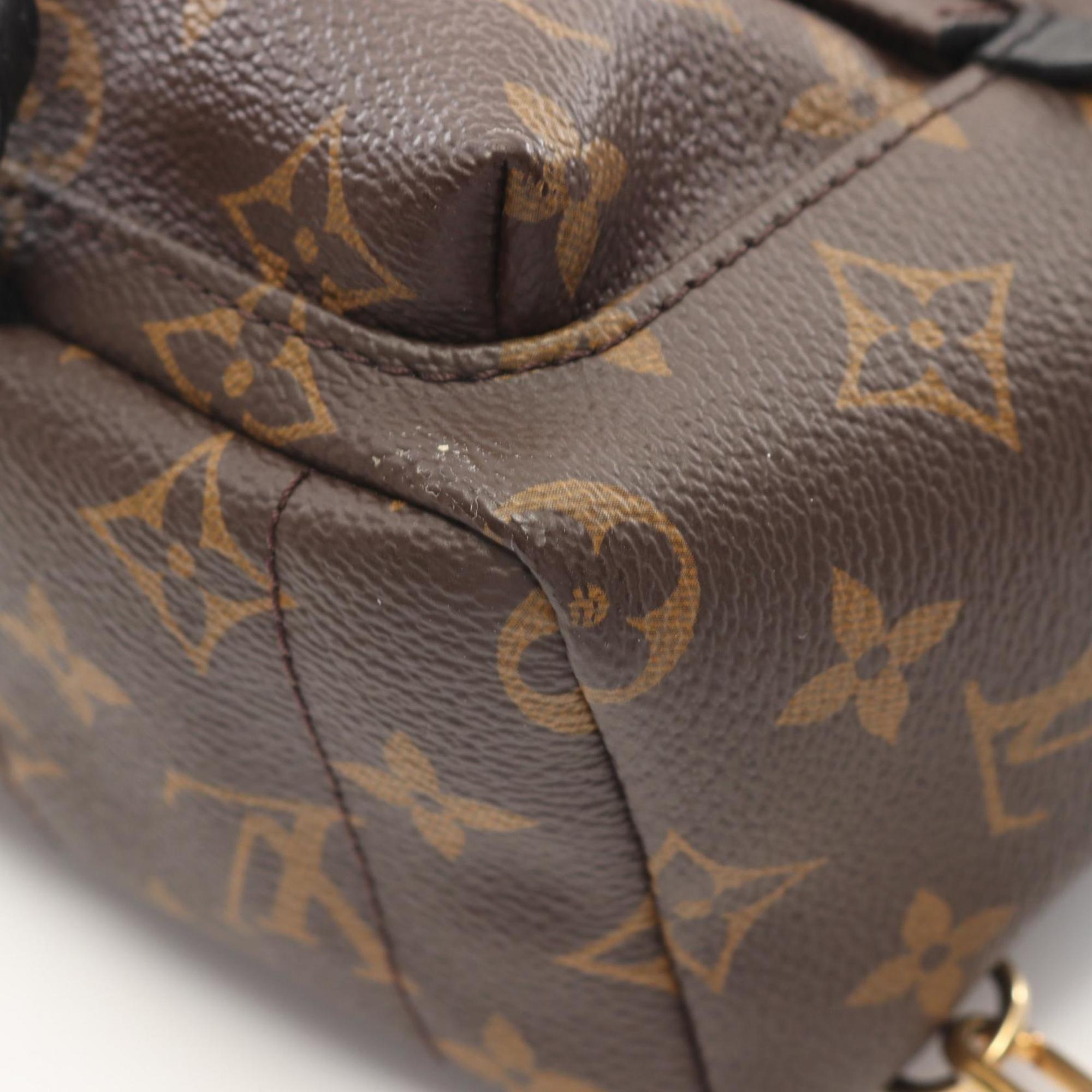Louis Vuitton Black Brown Coated Canvas Leather Backpack (Pre-Owned)