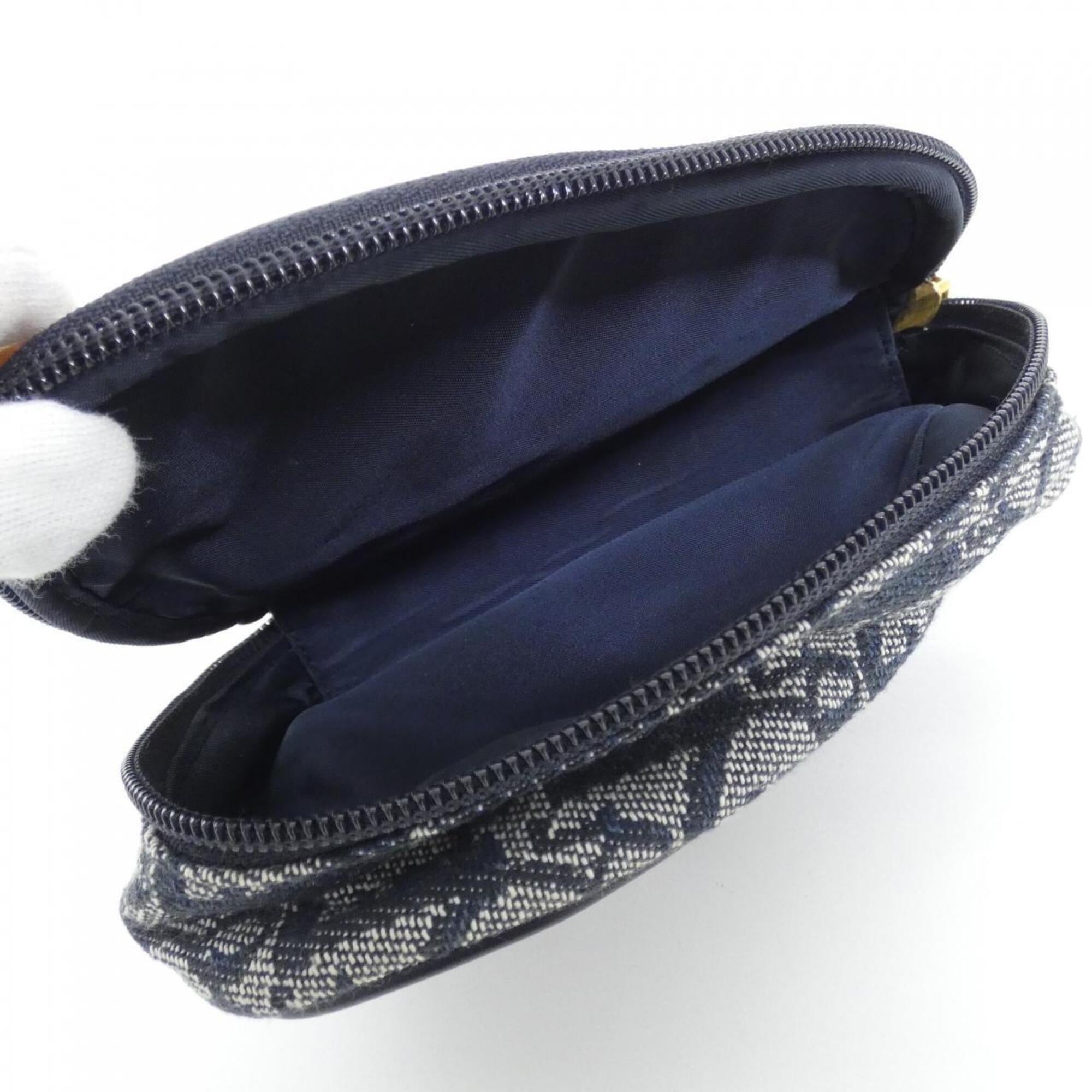 Christian Dior Blue Canvas Handbag Pouch (Pre-Owned)