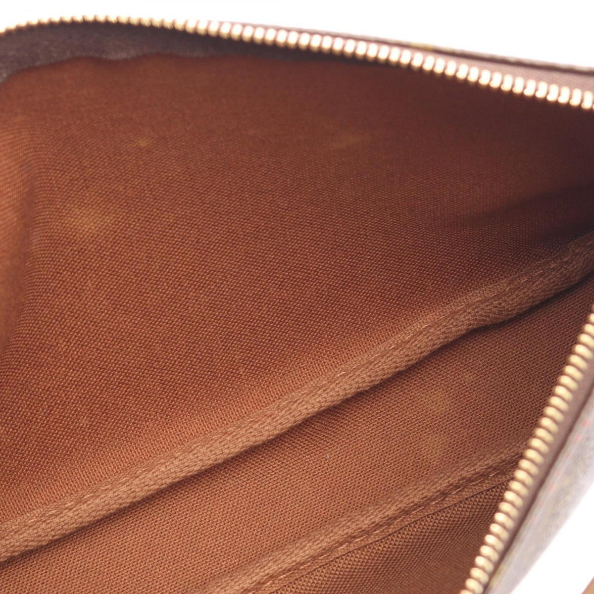 Louis Vuitton Brown Monogram Cherry Red Color Coated Canvas Leather Handbag Pochette (Pre-Owned)