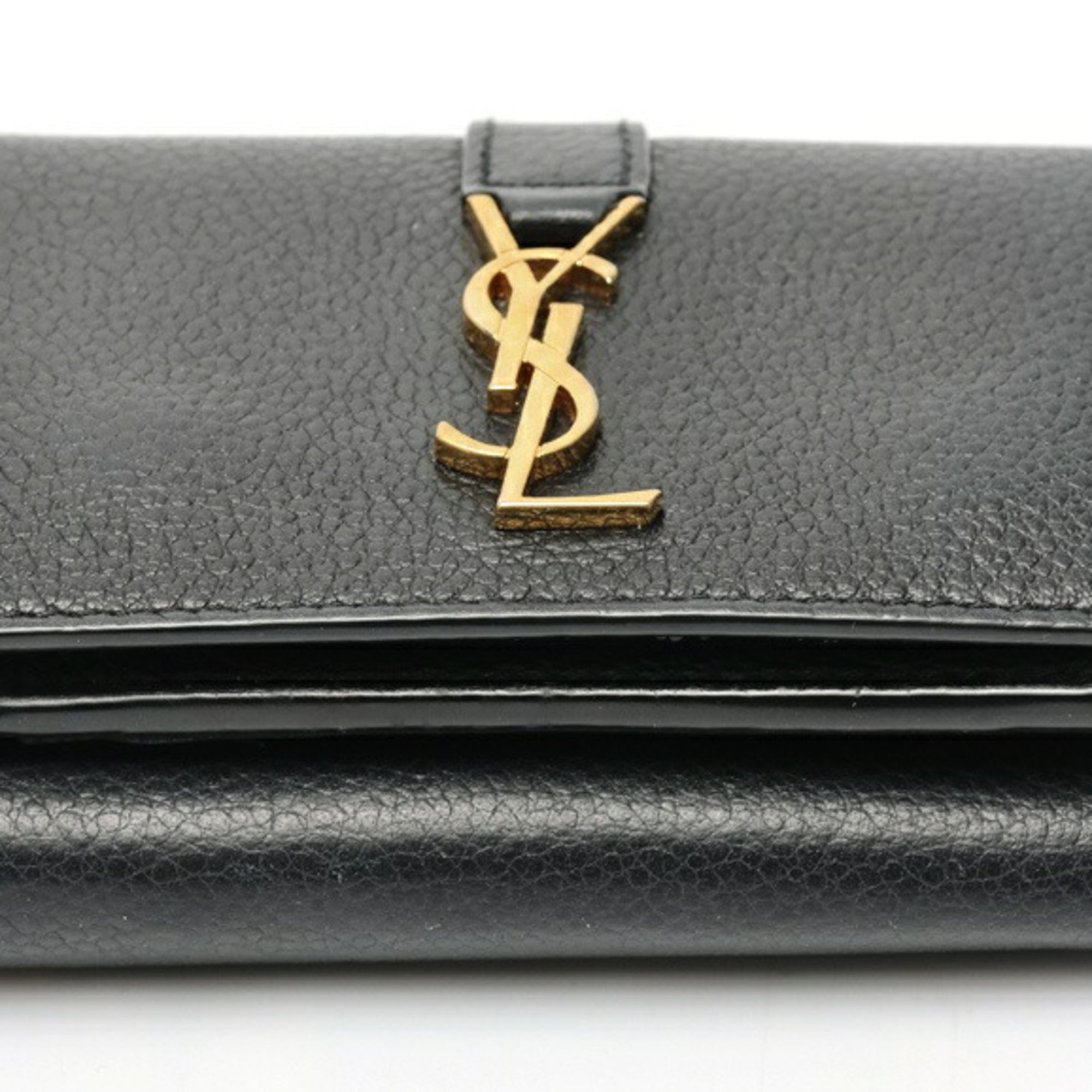 Saint Laurent Black Leather Wallet (Tri-Fold) (Pre-Owned)