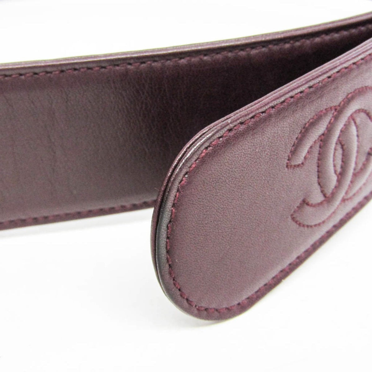Chanel Burgundy Standard Belt (Pre-Owned)