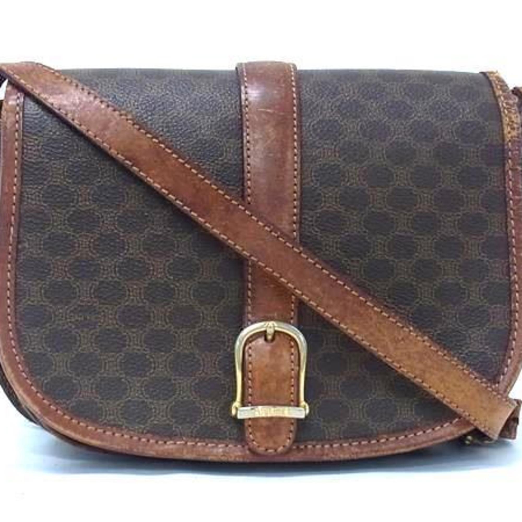 Celine Brown Pvc Leather Pochette Shoulder Bag (Pre-Owned)