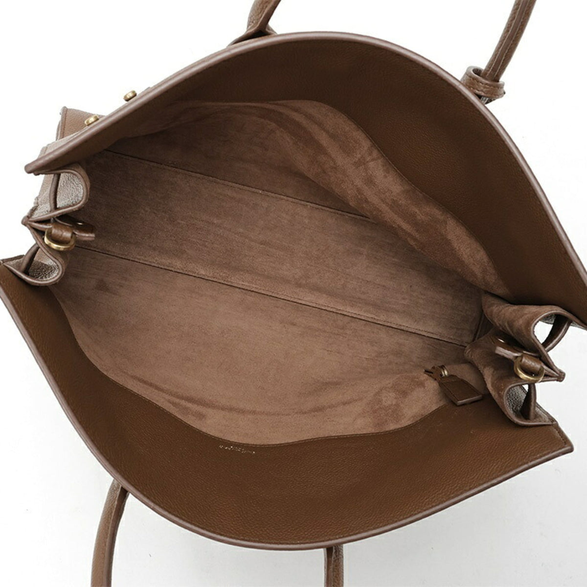 Saint Laurent Brown White Leather Pouch (Pre-Owned)