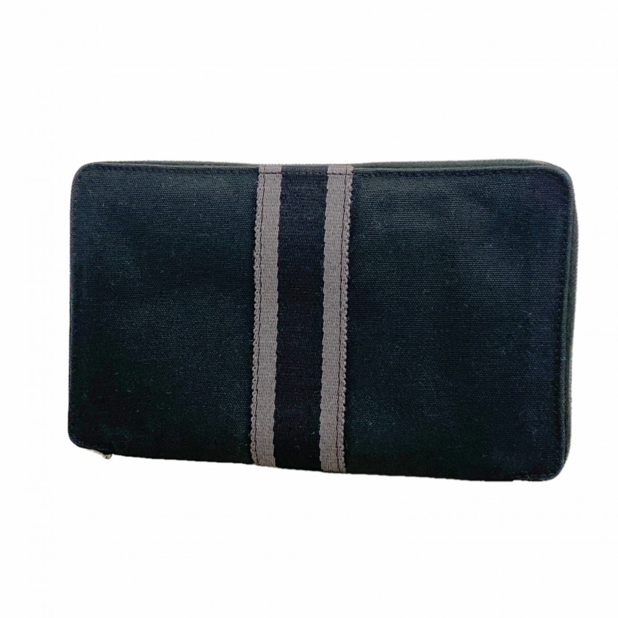 Hermes Black Canvas Long Wallet (Bi-Fold) (Pre-Owned)
