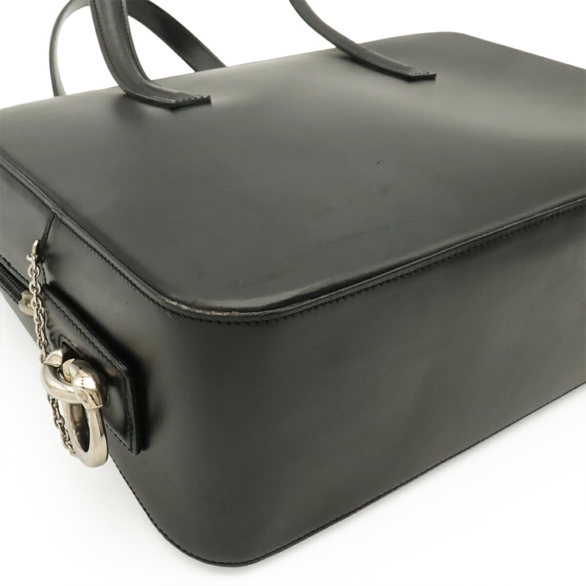 Cartier Black Leather Handbag Tote Bag (Pre-Owned)
