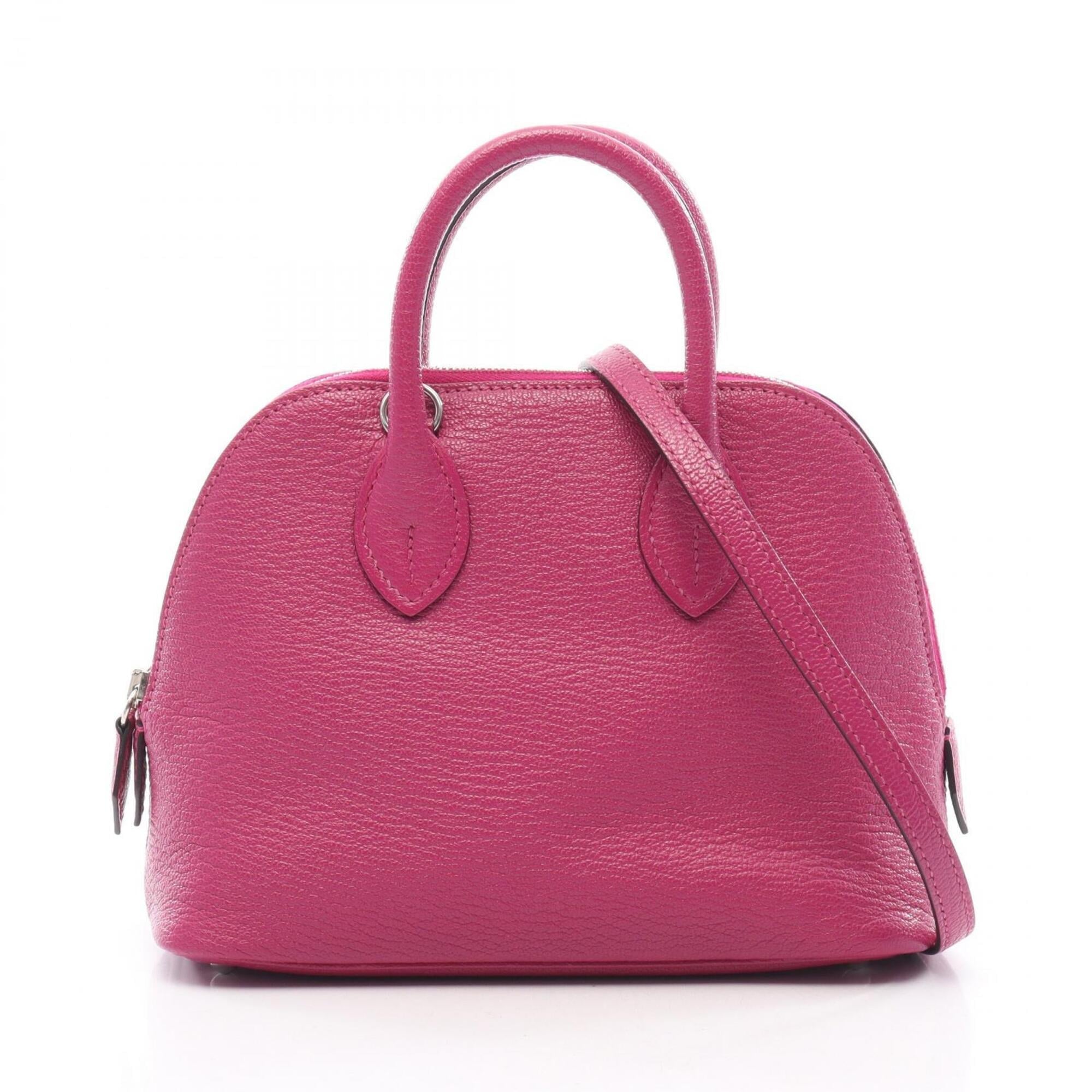 Hermes Purple Rose Purple Chevre Leather Leather Handbag (Pre-Owned)