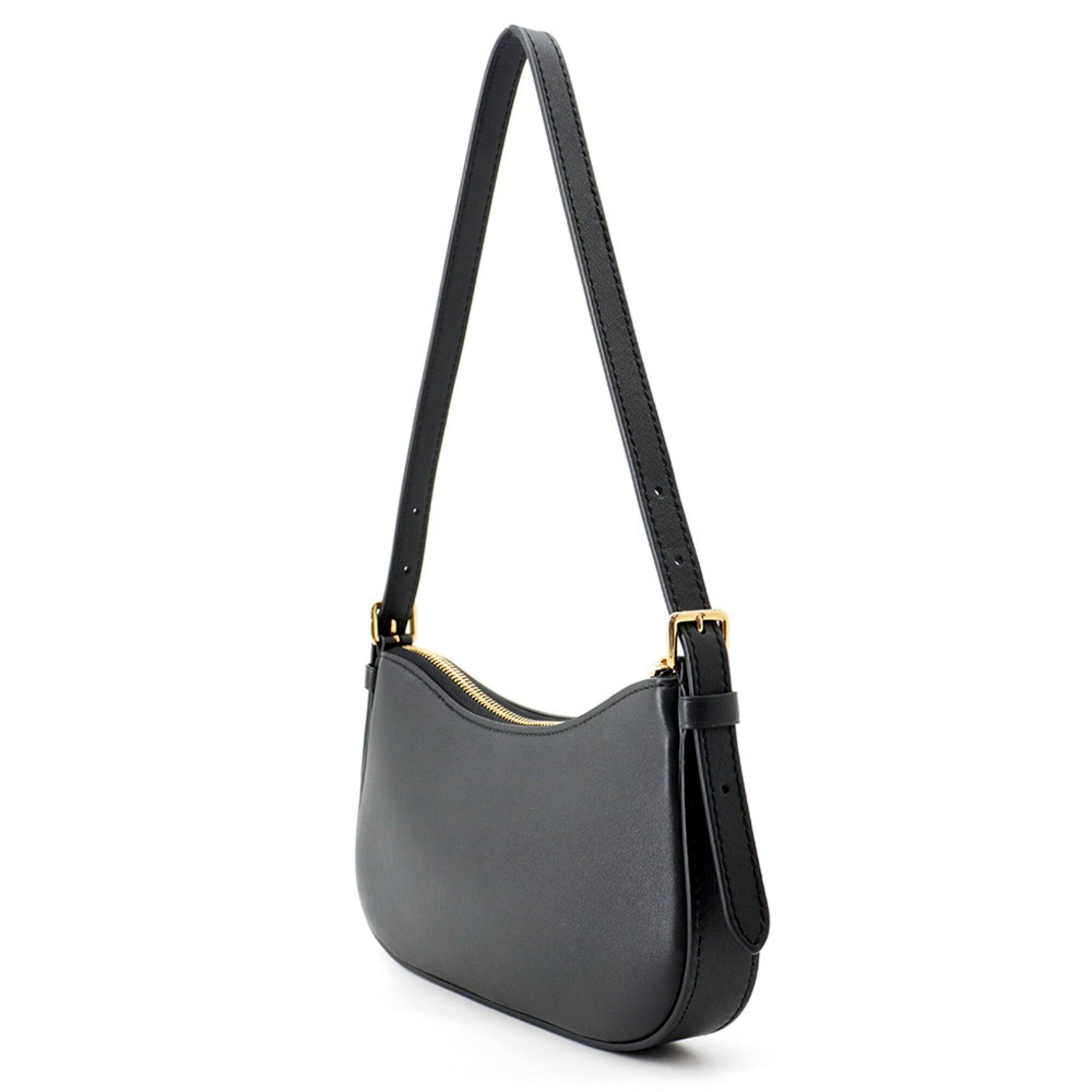 Louis Vuitton Noir Leather Pochette Shoulder Bag (Pre-Owned)