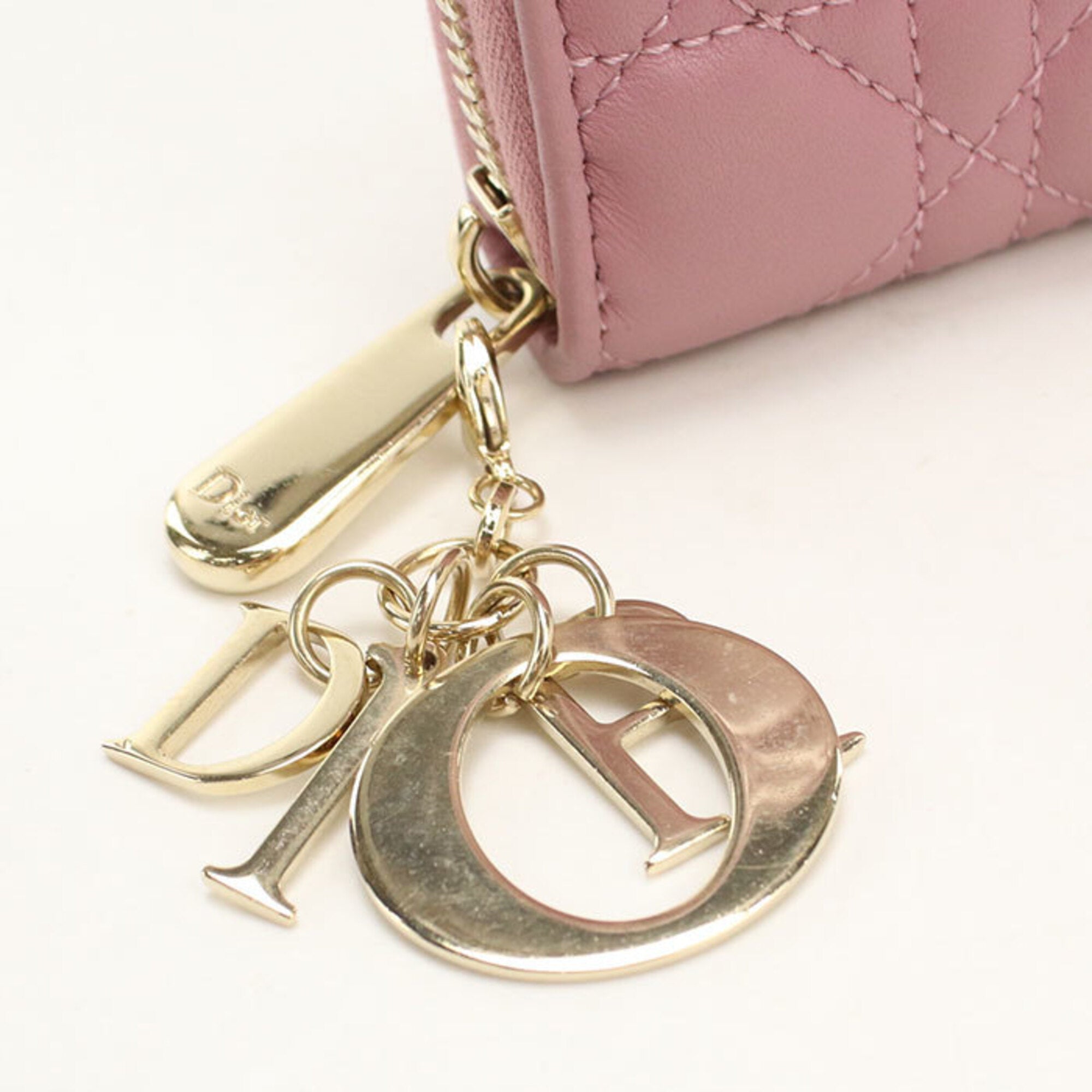 Christian Dior Pink Leather Long Wallet (Bi-Fold) (Pre-Owned)
