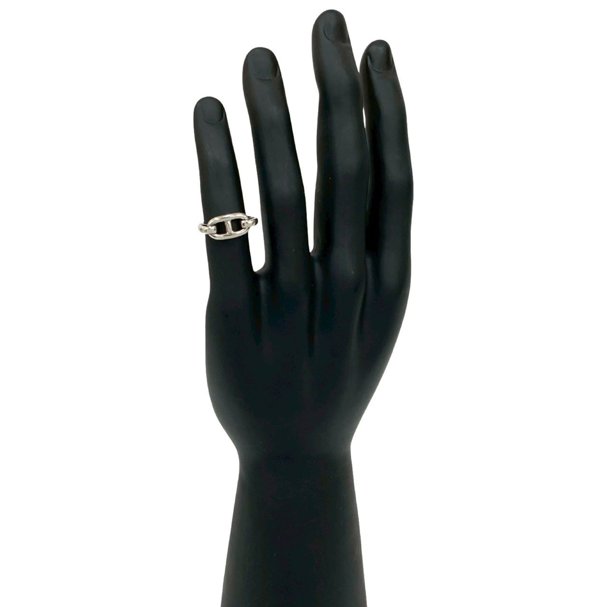 Hermes Silver Silver 925 Band Ring (Pre-Owned)