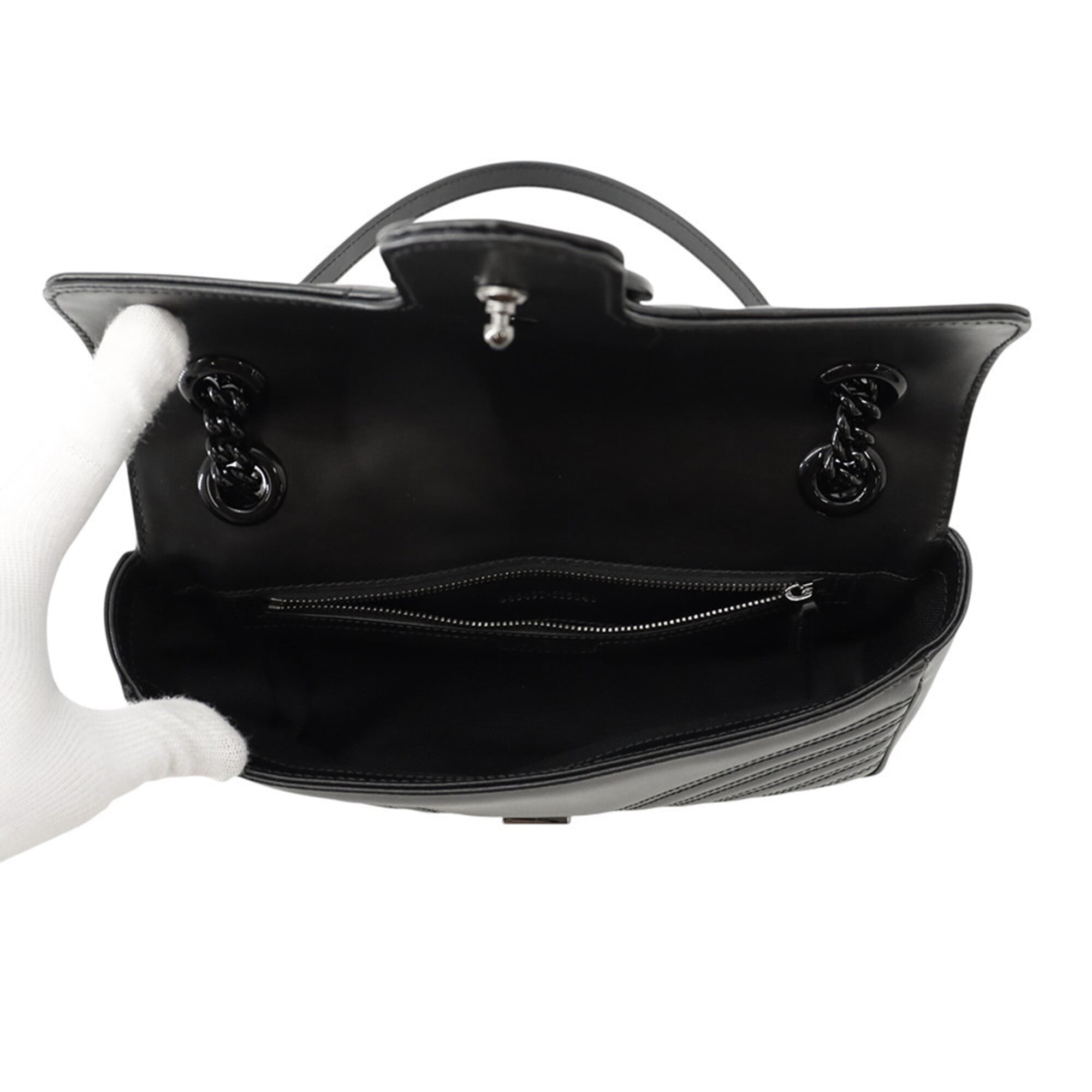 Gucci Black Leather Handbag Shoulder Bag (Pre-Owned)