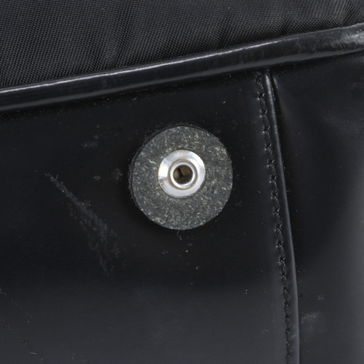 Prada Black Leather Nylon Shoulder Bag Tote Bag (Pre-Owned)