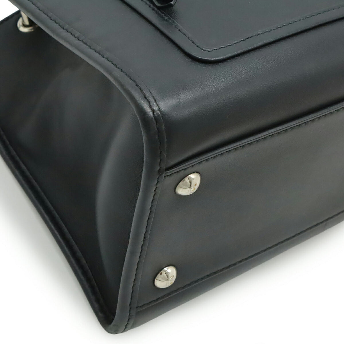 Fendi Black Leather Handbag Shoulder Bag (Pre-Owned)