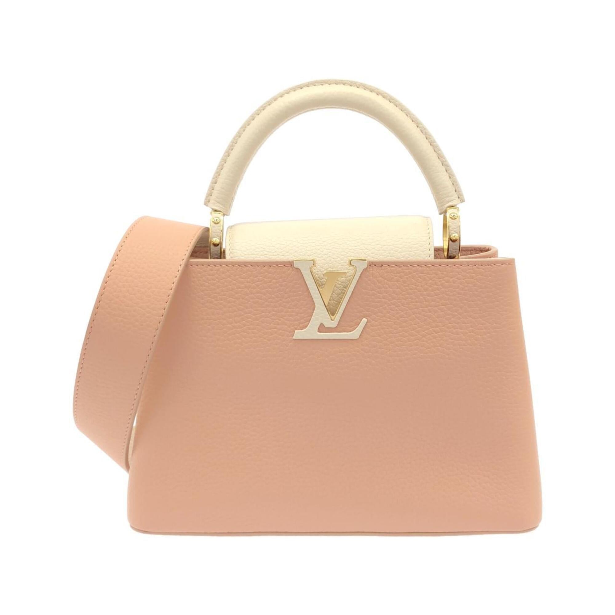 Louis Vuitton Pink Beige Leather Handbag (Pre-Owned)
