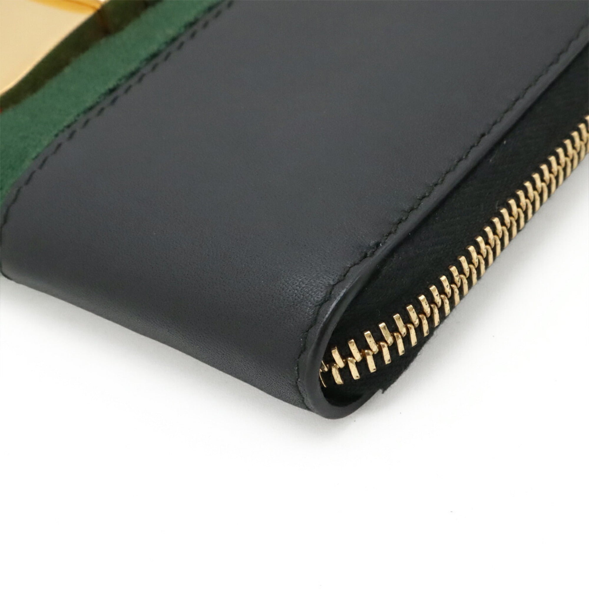 Gucci Black Green Red Color Leather Coin Purse/Coin Case (Pre-Owned)