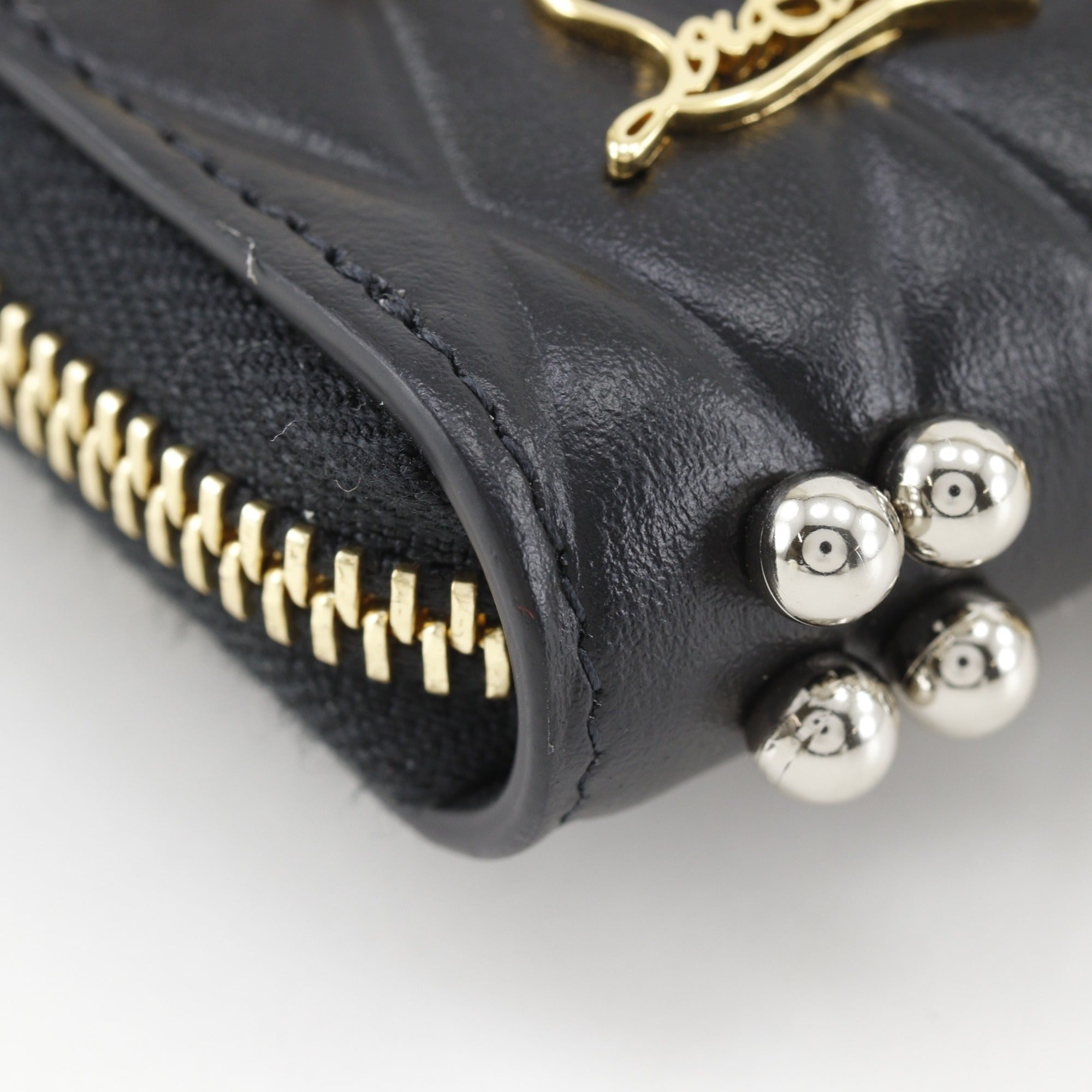 Christian Louboutin Black Leather Long Wallet (Bi-Fold) (Pre-Owned)