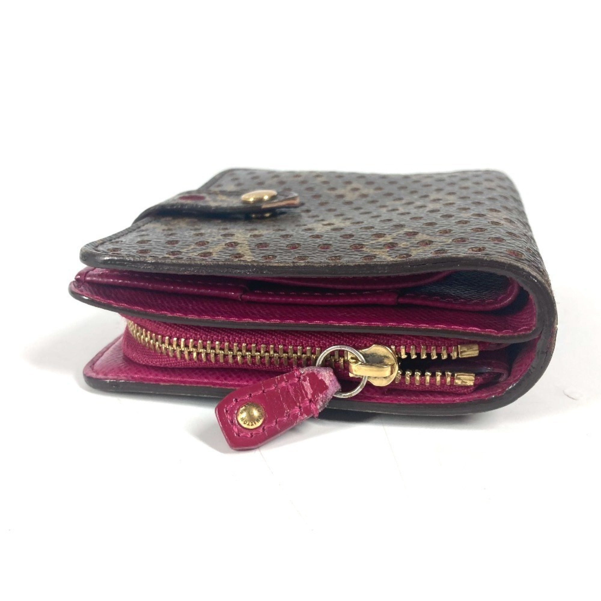Louis Vuitton Brown Fuchsia Pink Monogram Wallet (Bi-Fold) (Pre-Owned)