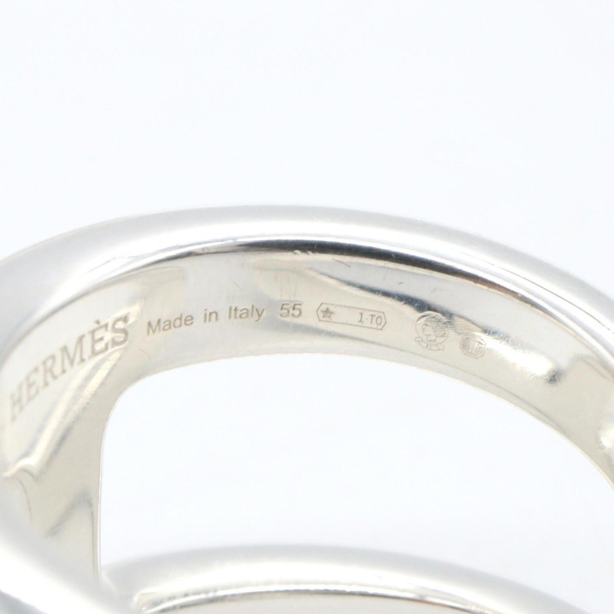 Hermes Silver Silver 925 Band Ring (Pre-Owned)