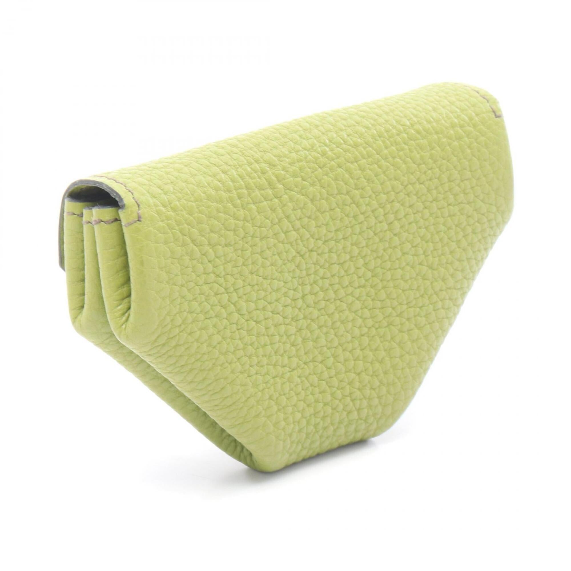 Hermes Green Leather Coin Purse/Coin Case (Pre-Owned)