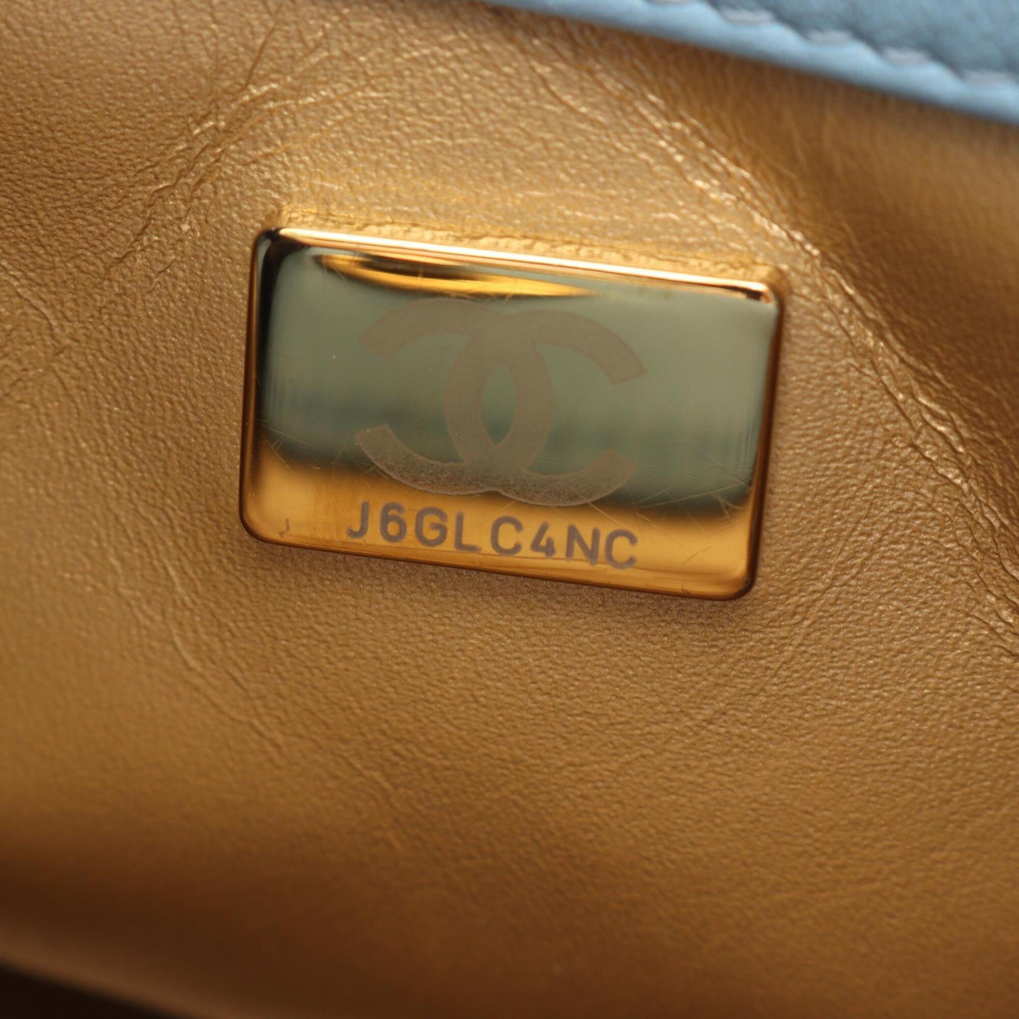 Chanel Blue Leather Handbag Shoulder Bag (Pre-Owned)
