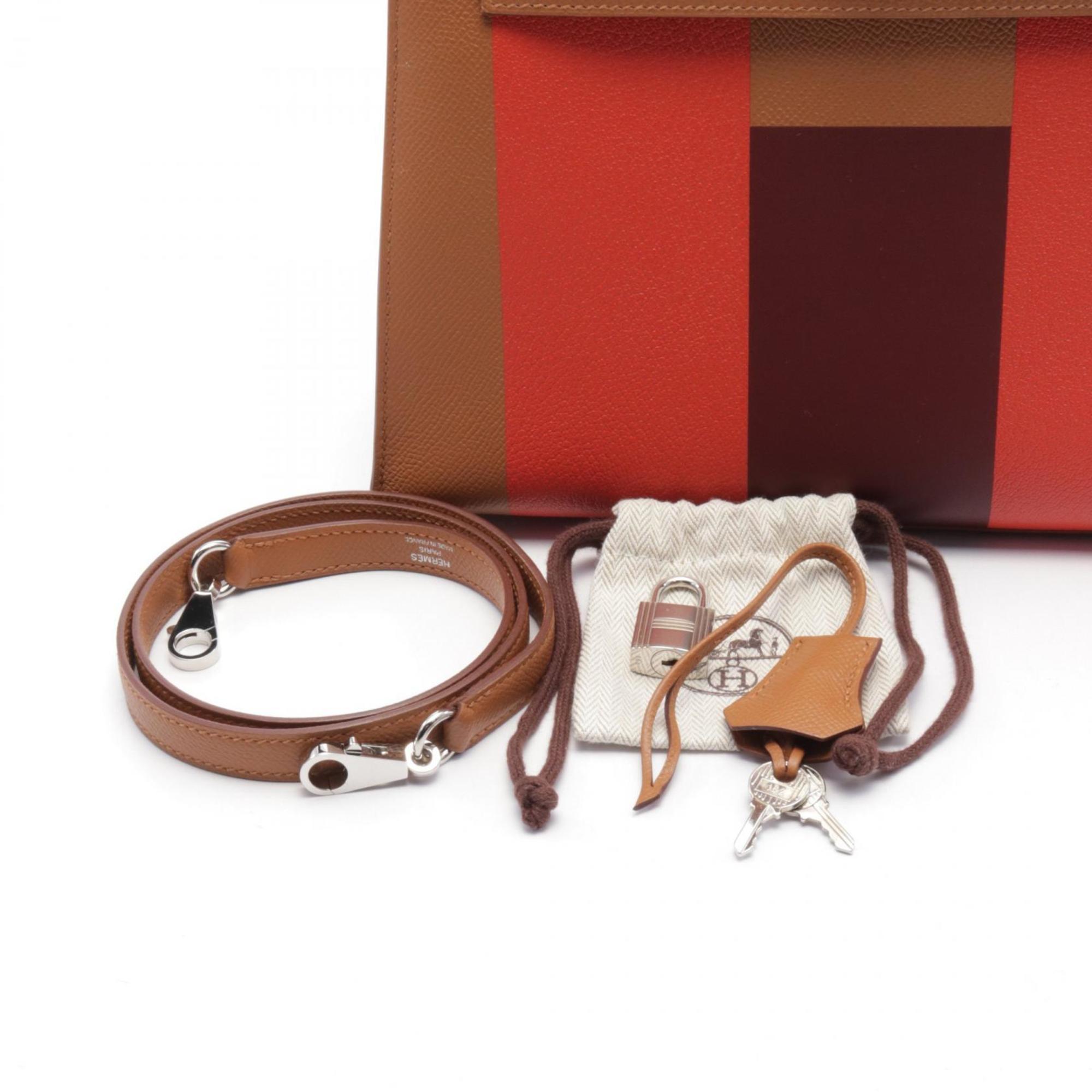 Hermes Bordeaux Brown Epsom Leather Handbag (Pre-Owned)