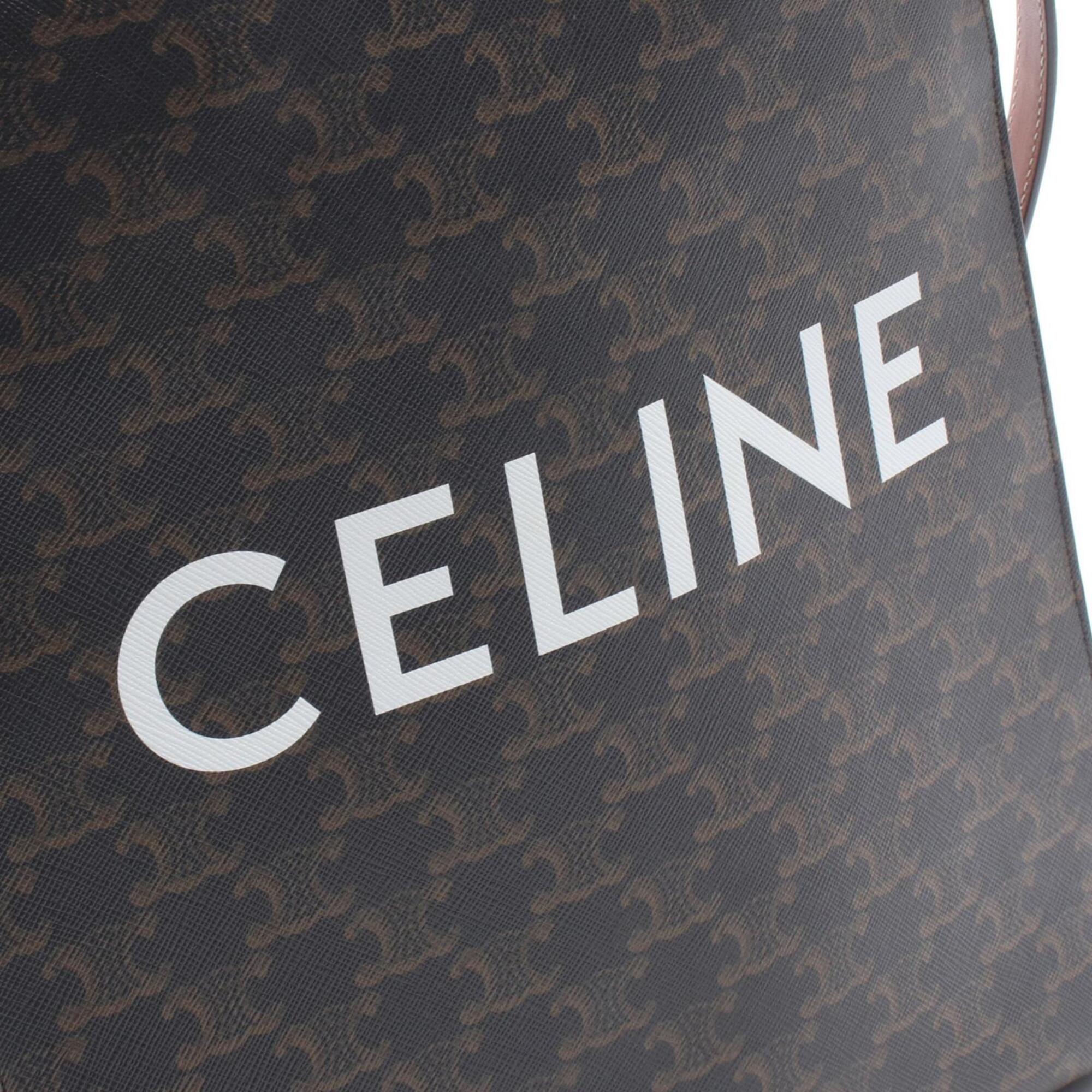 Celine Black Brown Coated Canvas Handbag Tote Bag (Pre-Owned)