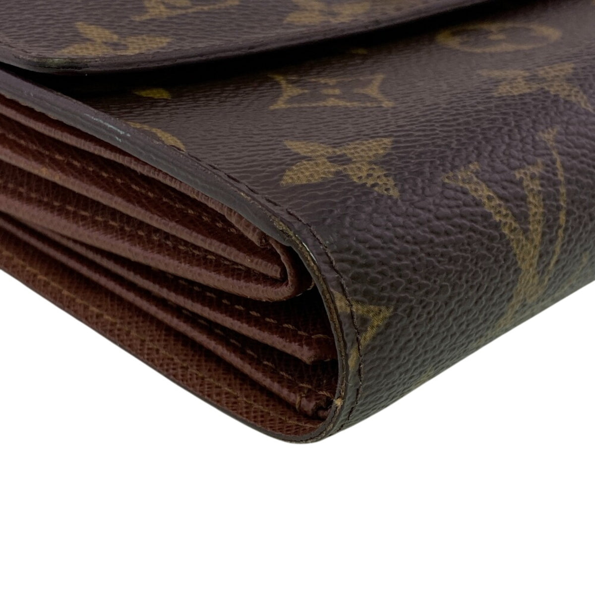 Louis Vuitton Brown Leather Wallet (Tri-Fold) (Pre-Owned)
