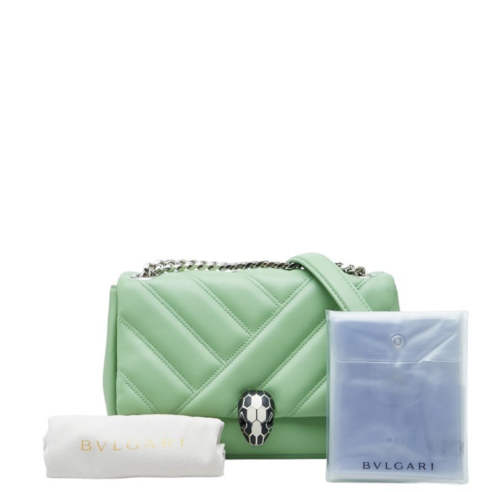 Bvlgari Green Leather Shoulder Bag (Pre-Owned)