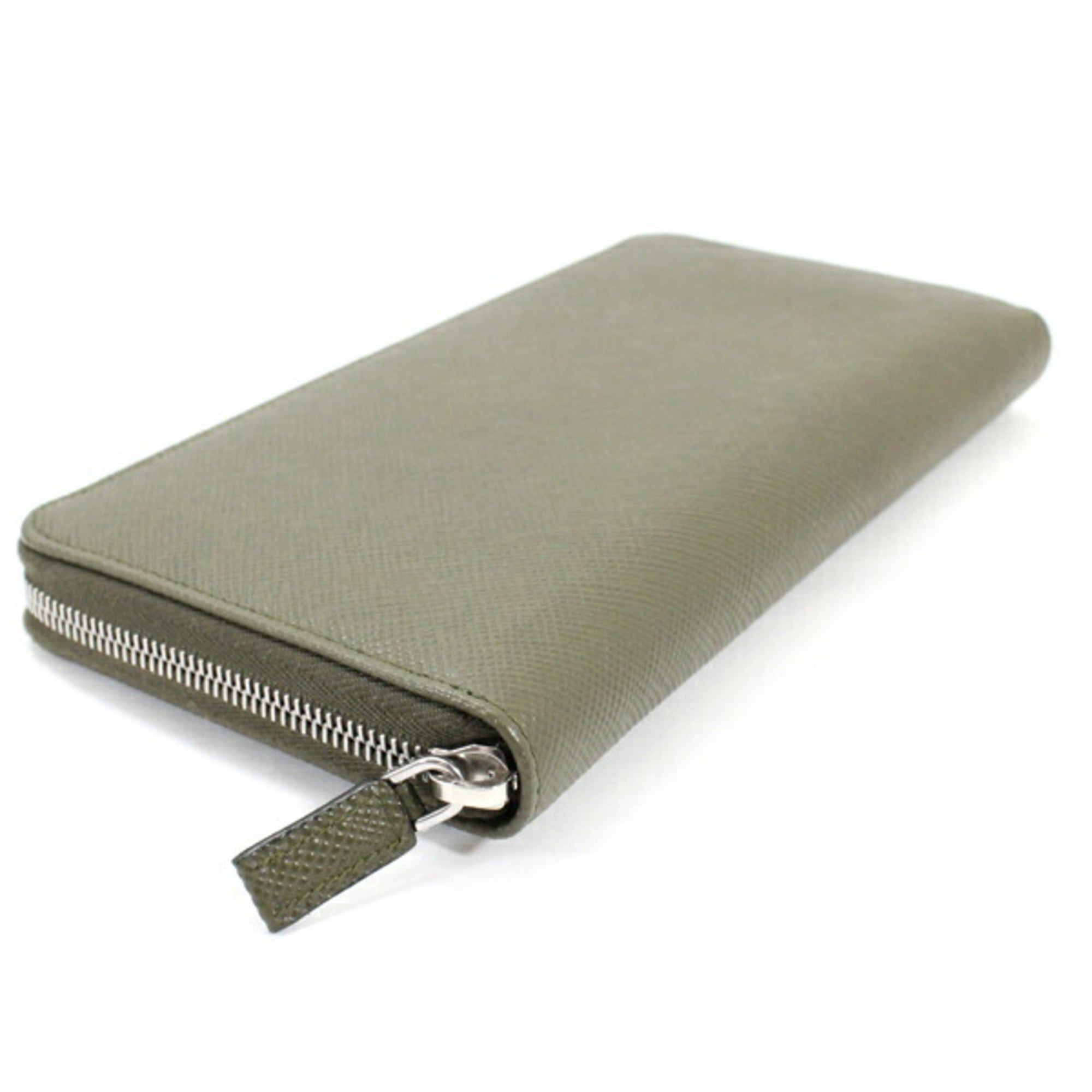 Prada Khaki Saffiano Long Wallet (Bi-Fold) (Pre-Owned)