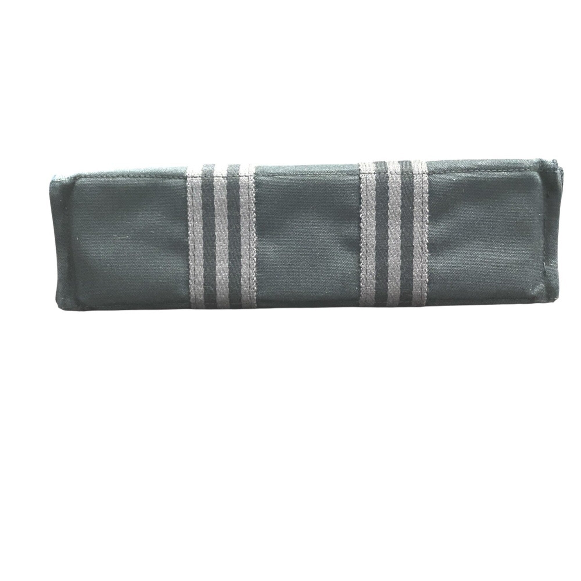 Hermes Fourre Tout Black Gray Canvas Tote Bag (Pre-Owned)