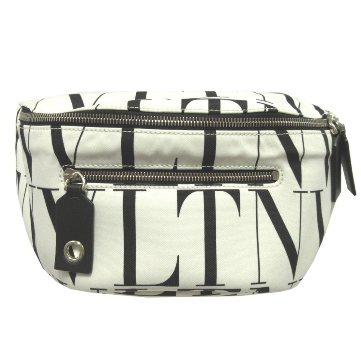 Valentino Black White Canvas Fanny Pack (Pre-Owned)