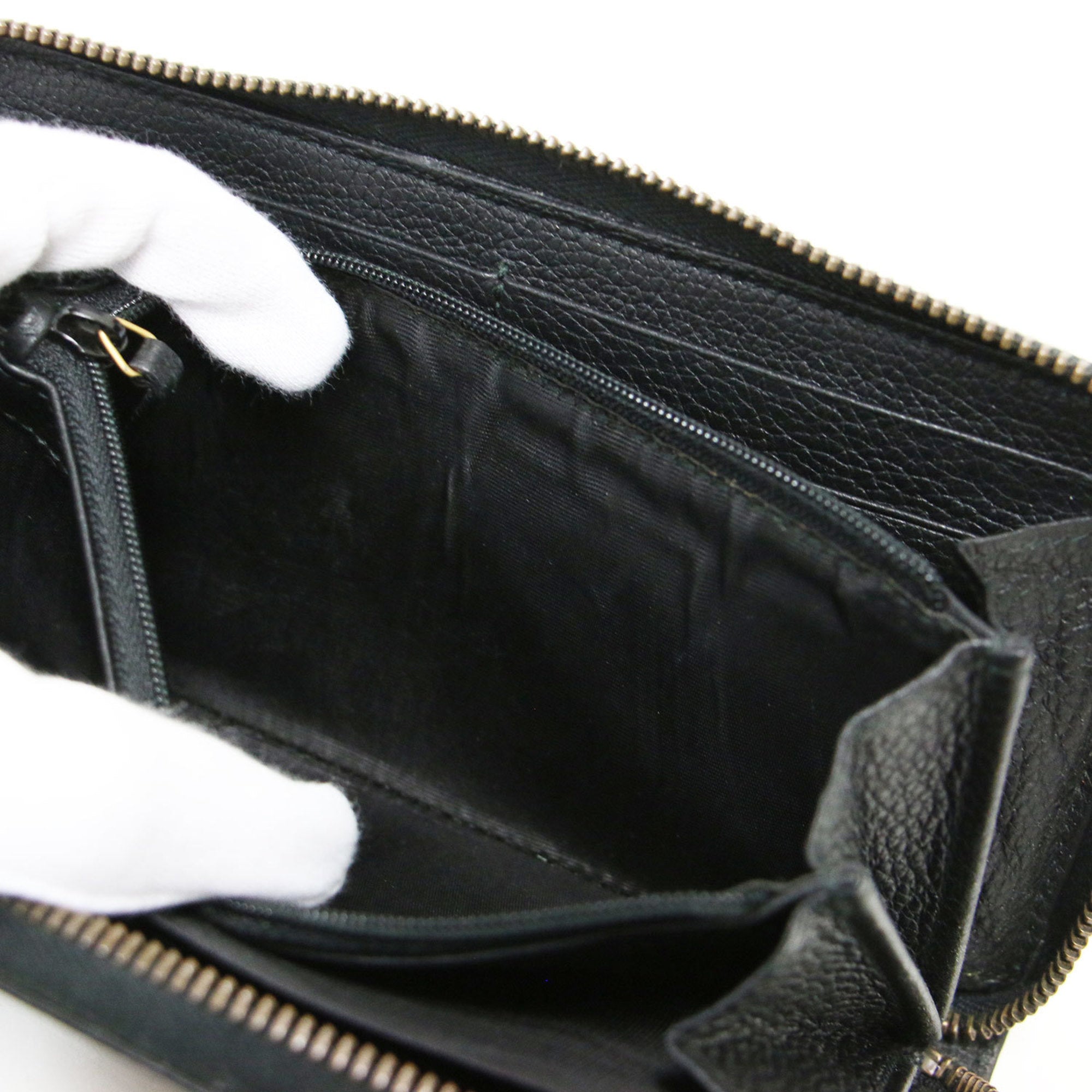 Gucci Black Leather Long Wallet (Bi-Fold) (Pre-Owned)