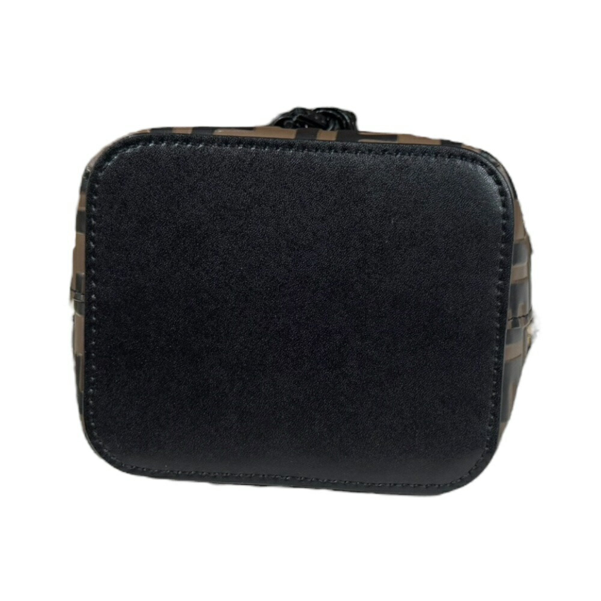 Fendi Black Brown Leather Shoulder Bag (Pre-Owned)
