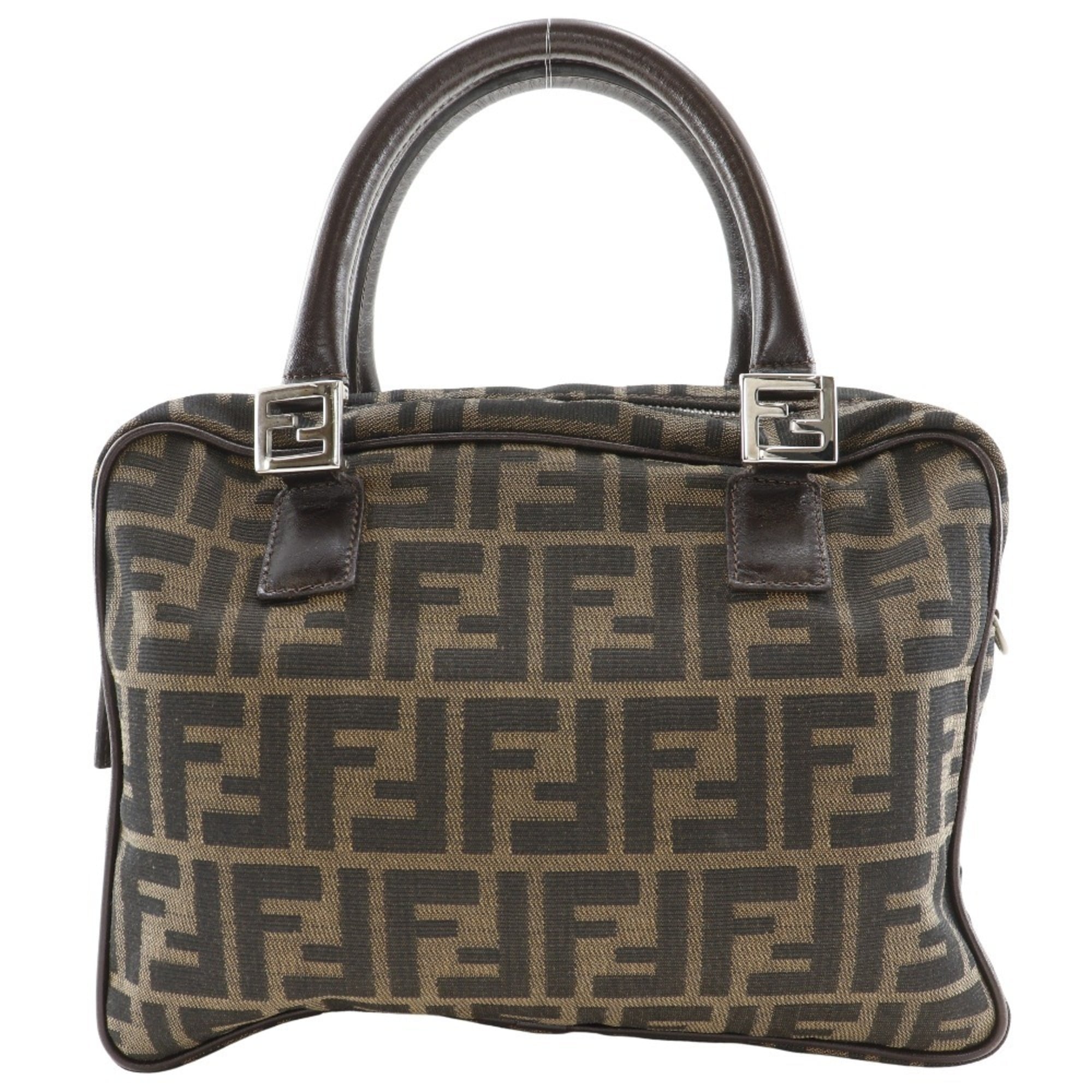 Fendi Brown Nylon Canvas Handbag (Pre-Owned)