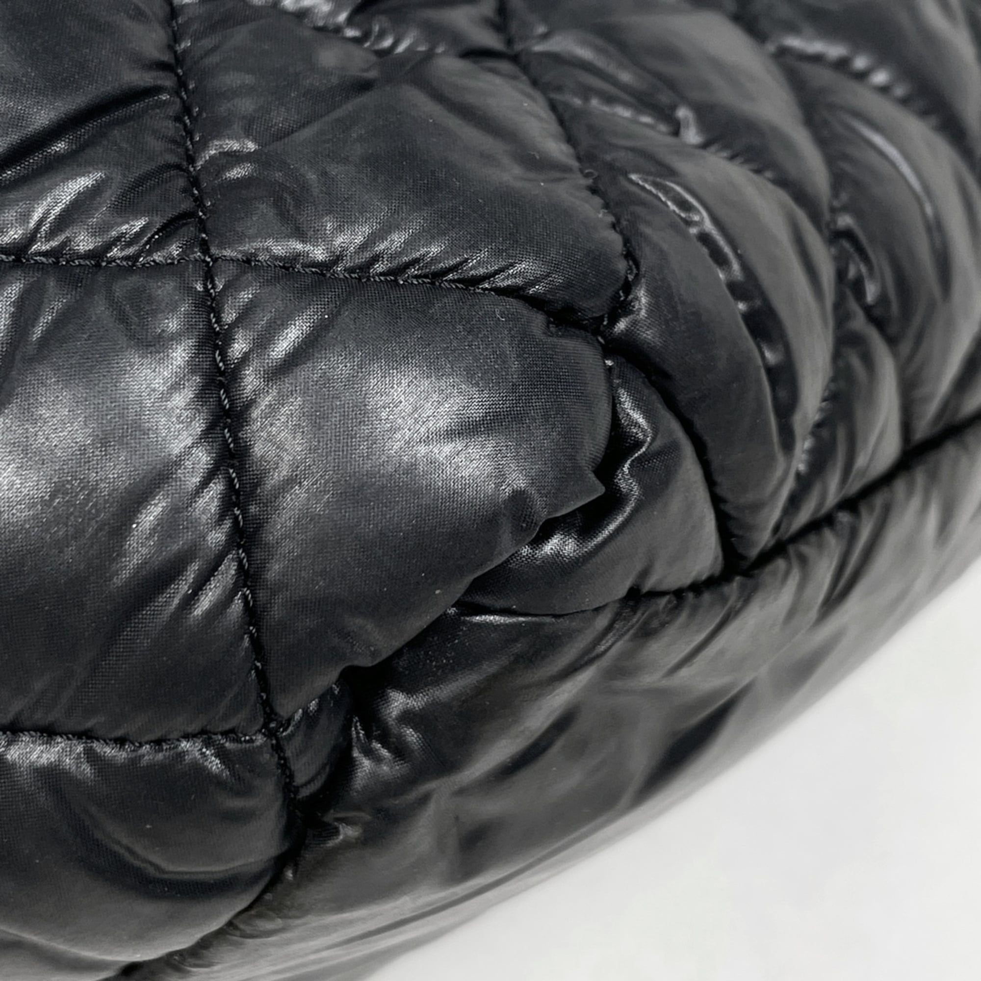Chanel Black Nylon Handbag Tote Bag (Pre-Owned)
