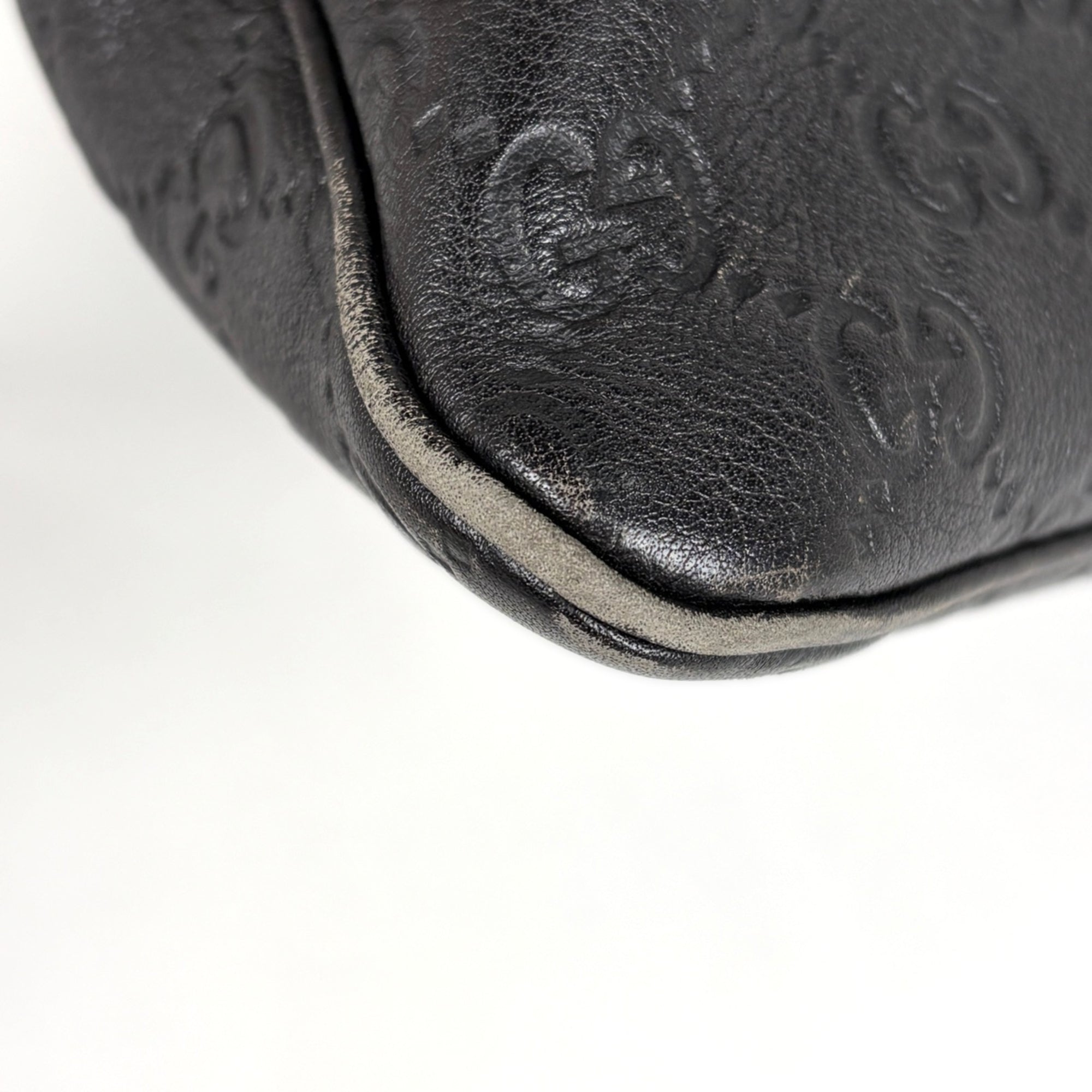 Gucci Guccissima Dark Brown Gg Leather Shoulder Bag (Pre-Owned)