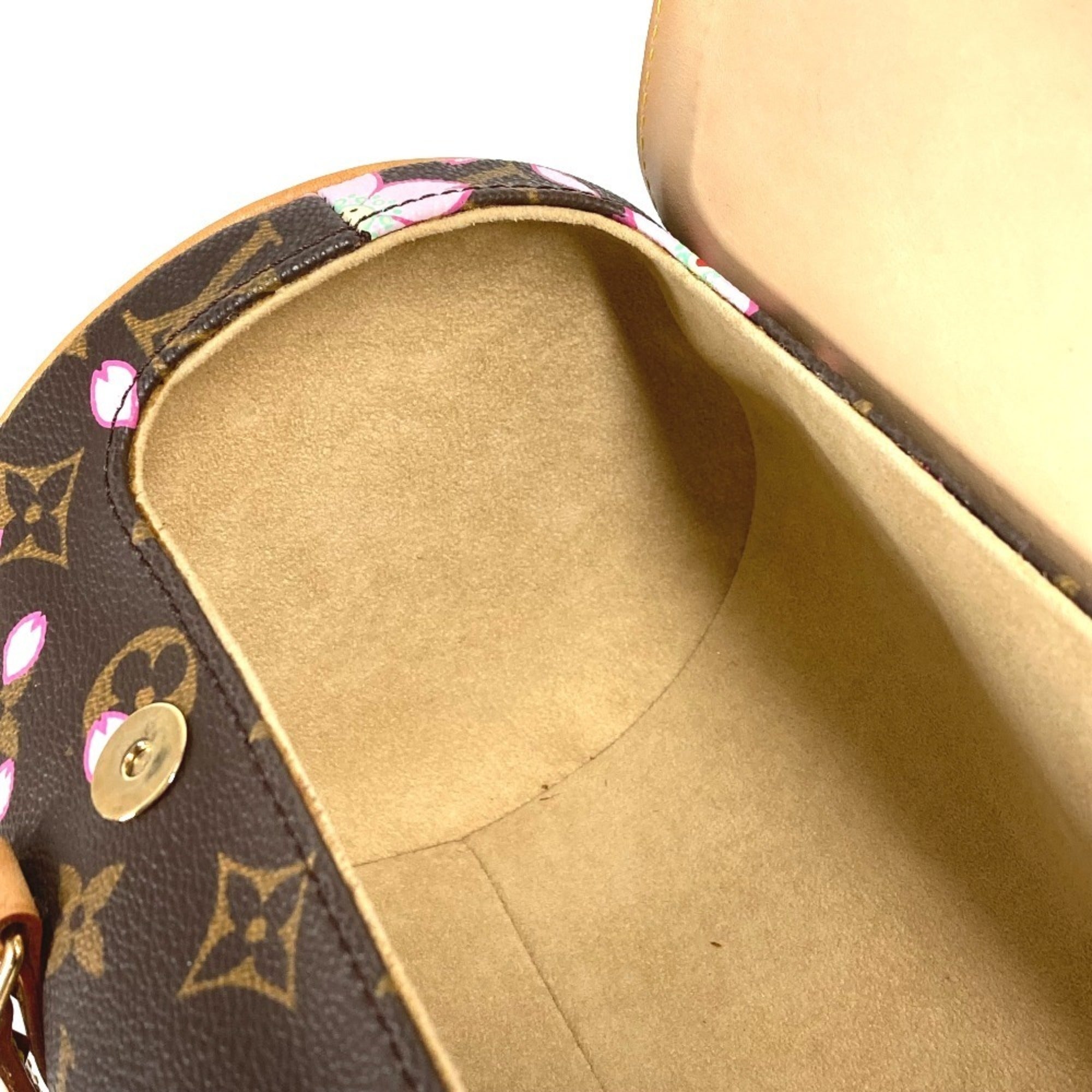 Louis Vuitton Brown Pink Monogram Cherry Blossom Handbag Shoulder Bag Tote Bag (Pre-Owned)