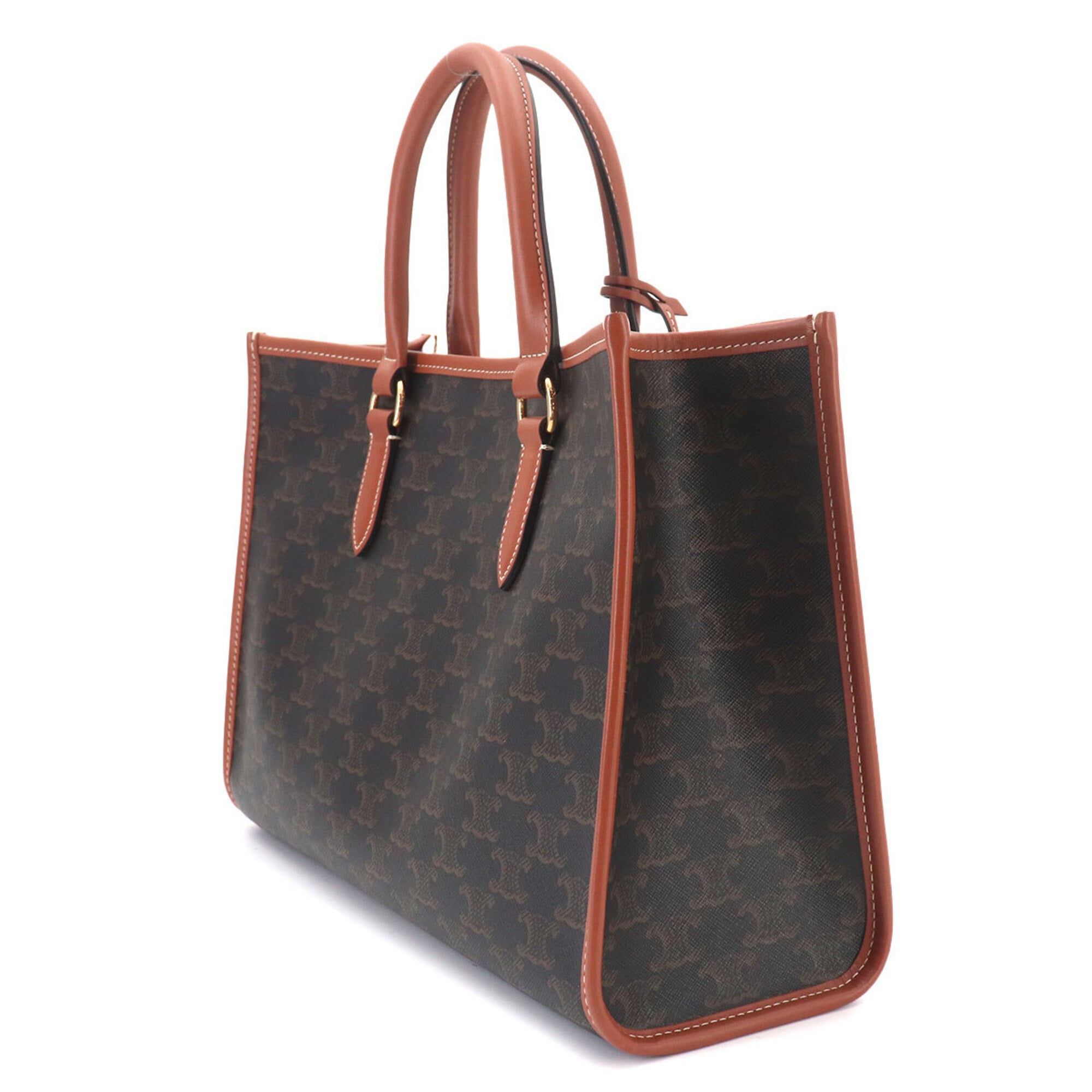 Celine Black Brown Pvc Leather Handbag Tote Bag (Pre-Owned)