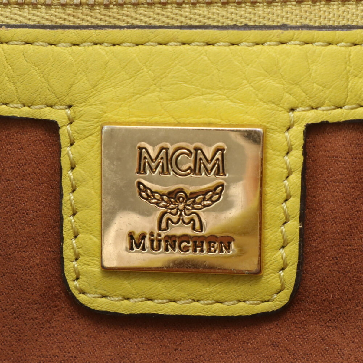 Mcm Brown Green Leather Coated Canvas Crossbody Bag Shoulder Bag (Pre-Owned)
