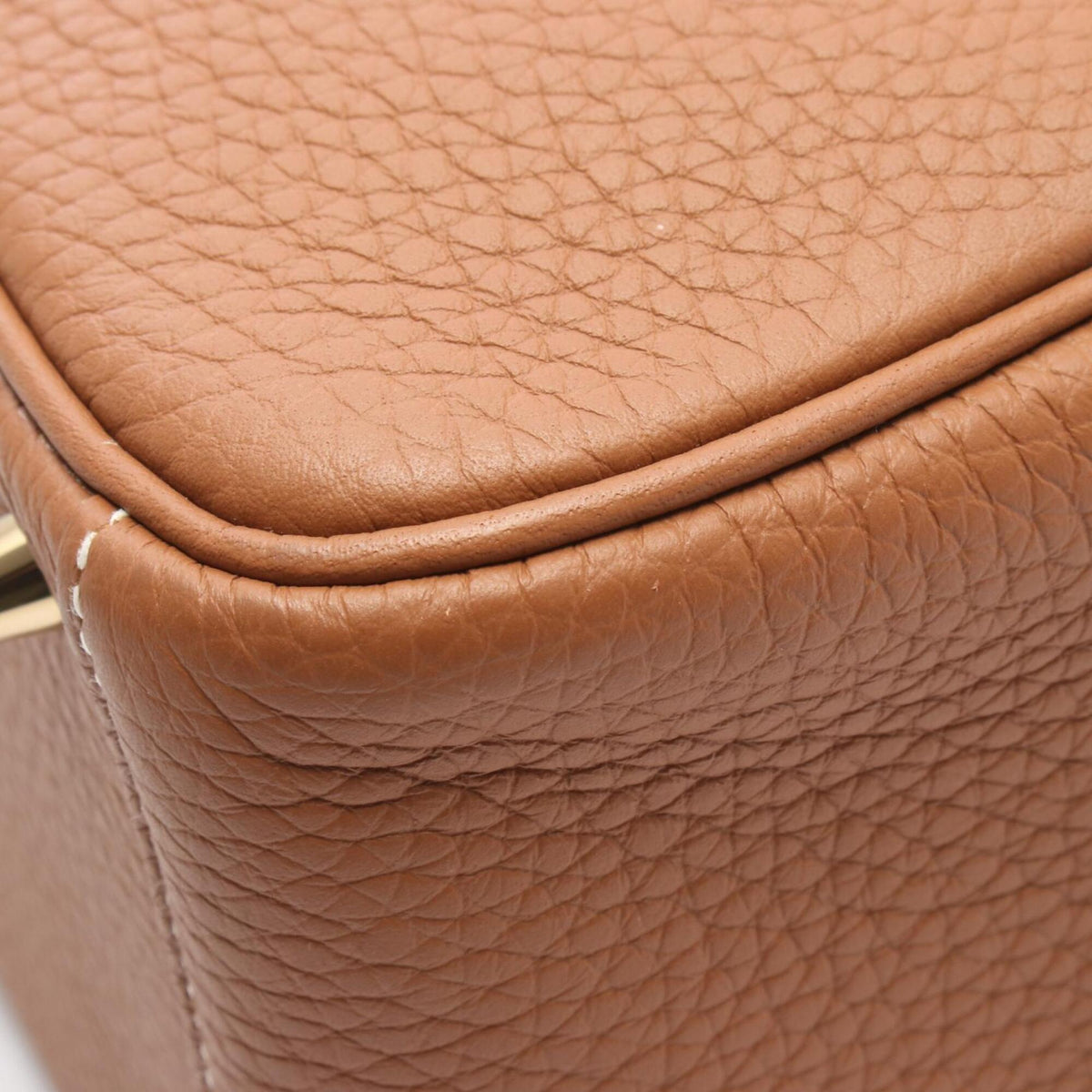 Hermes Brown Gold Brown Taurillon Clemence Leather Handbag Shoulder Bag (Pre-Owned)