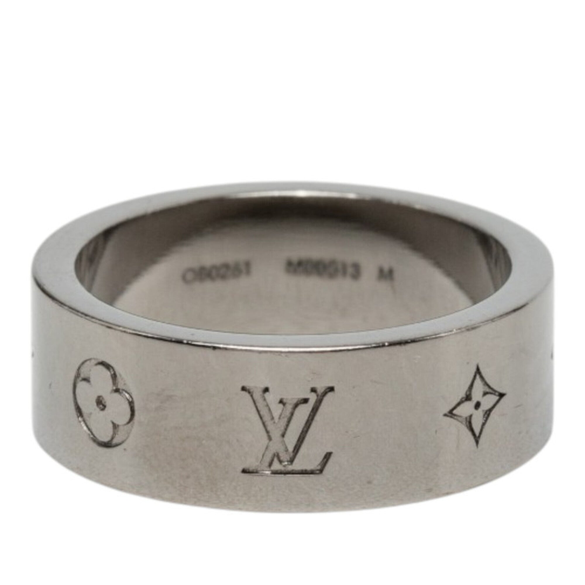Louis Vuitton Silver Metal Band Ring (Pre-Owned)