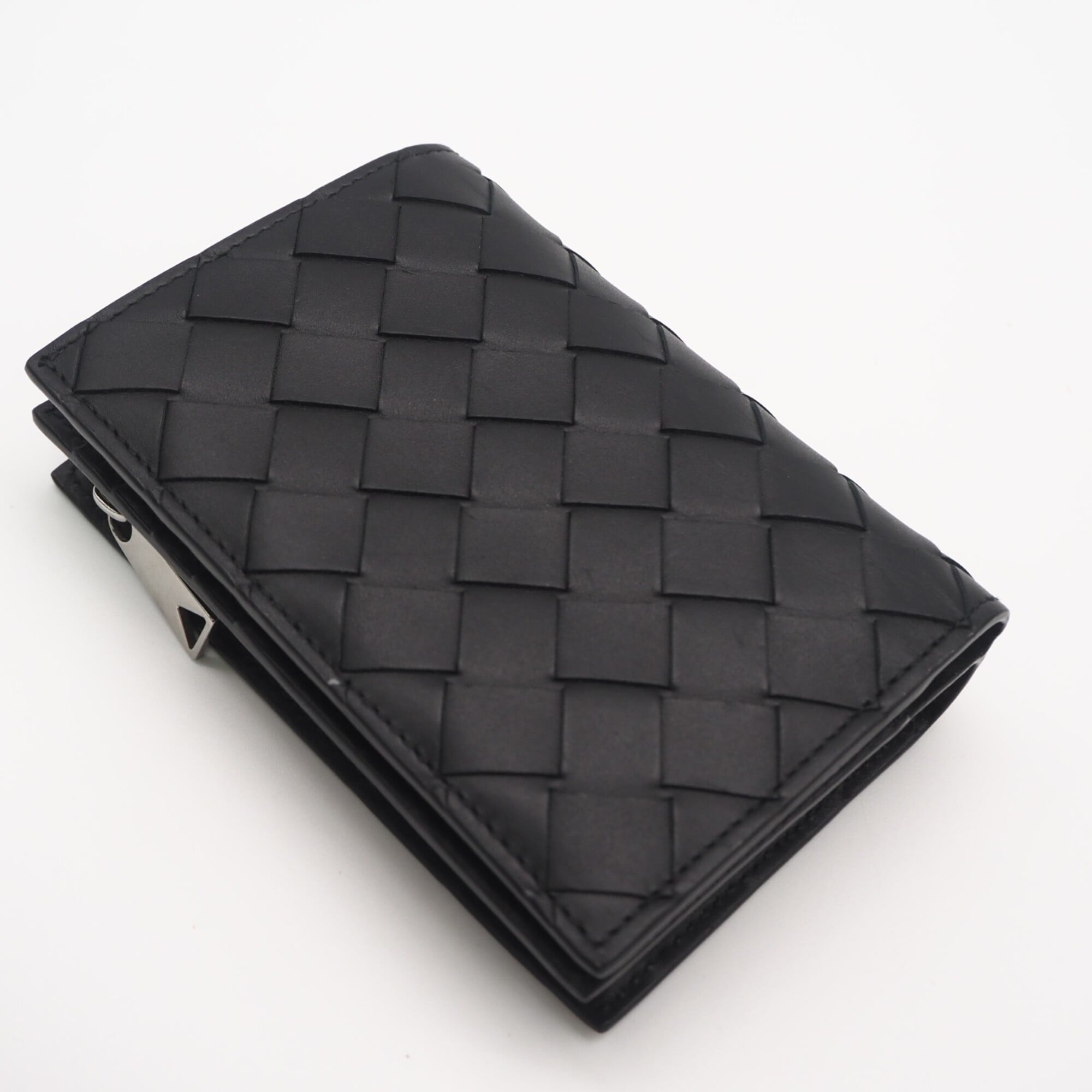 Bottega Veneta Intrecciato Black Leather Wallet (Bi-Fold) (Pre-Owned)