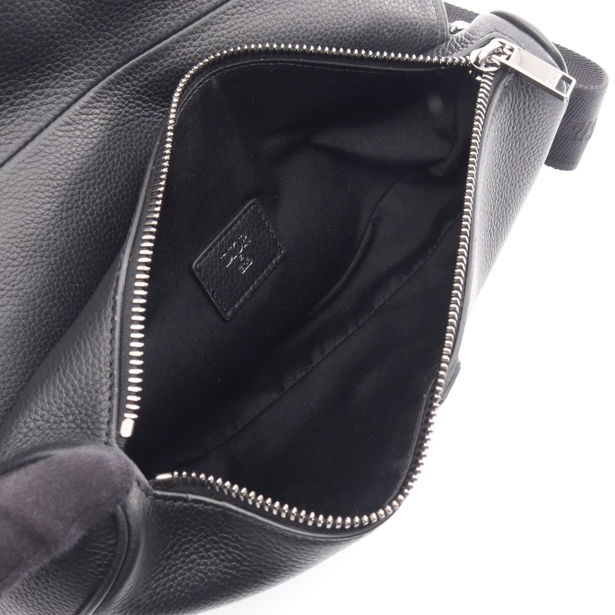 Christian Dior Black Leather Fanny Pack Sling Bag (Pre-Owned)