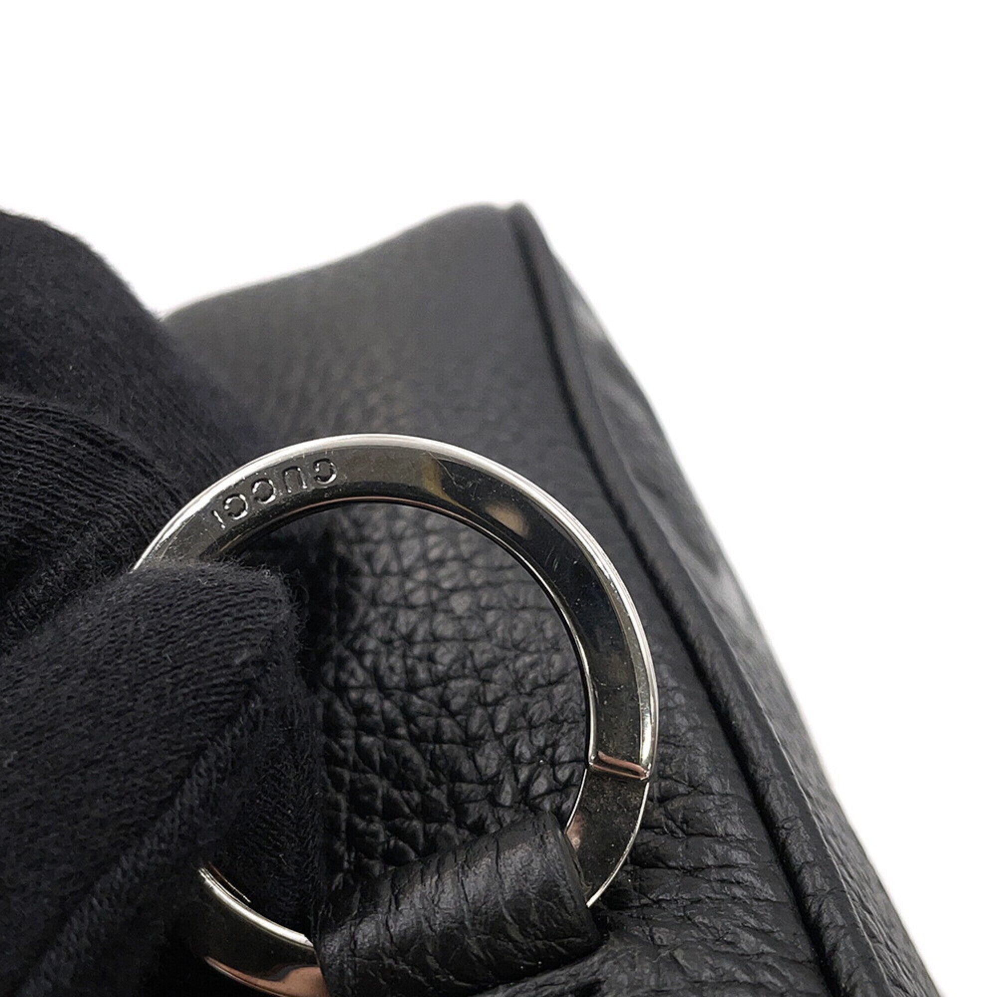 Gucci Black Leather Handbag Shoulder Bag (Pre-Owned)