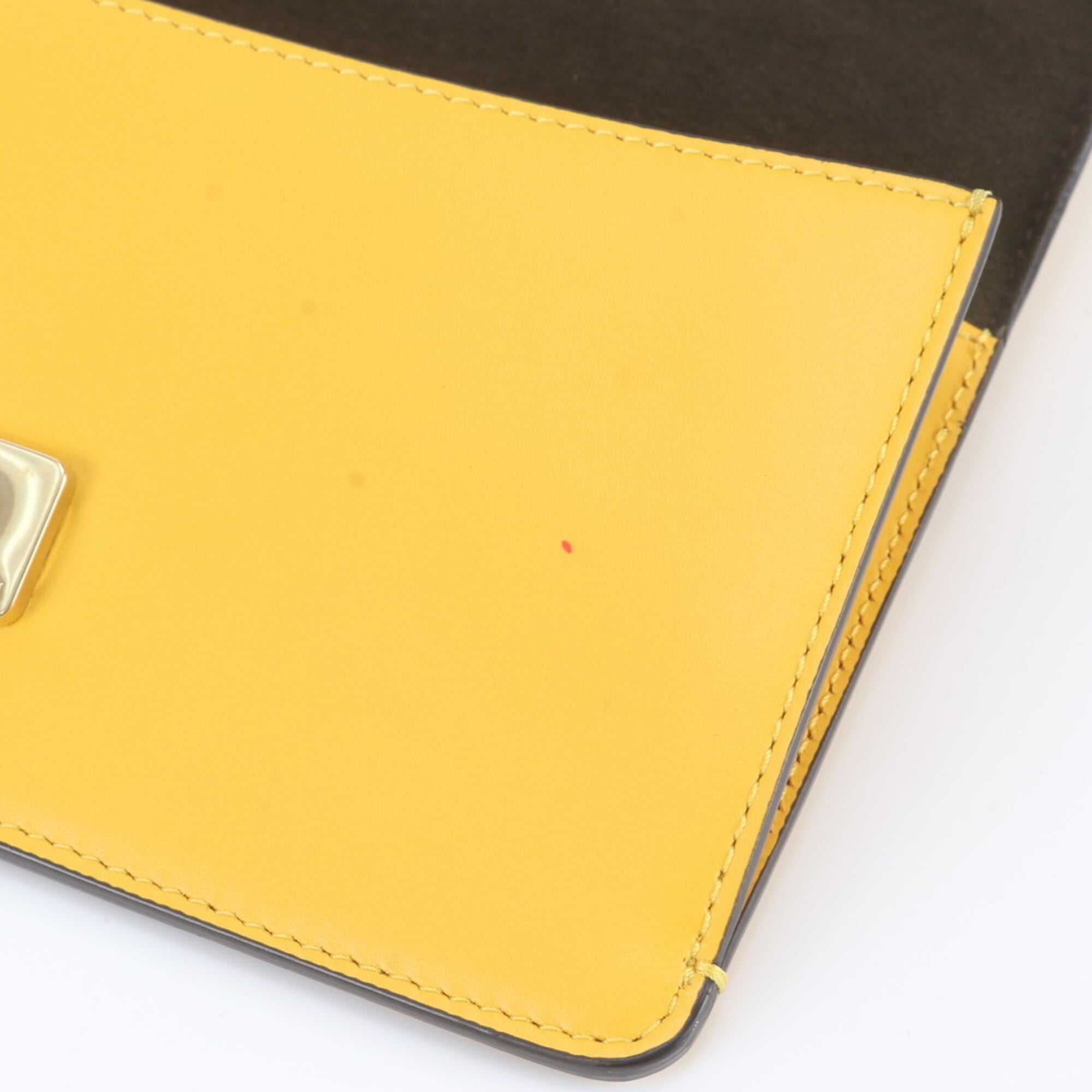 Fendi Yellow Leather Crossbody Bag Shoulder Bag (Pre-Owned)